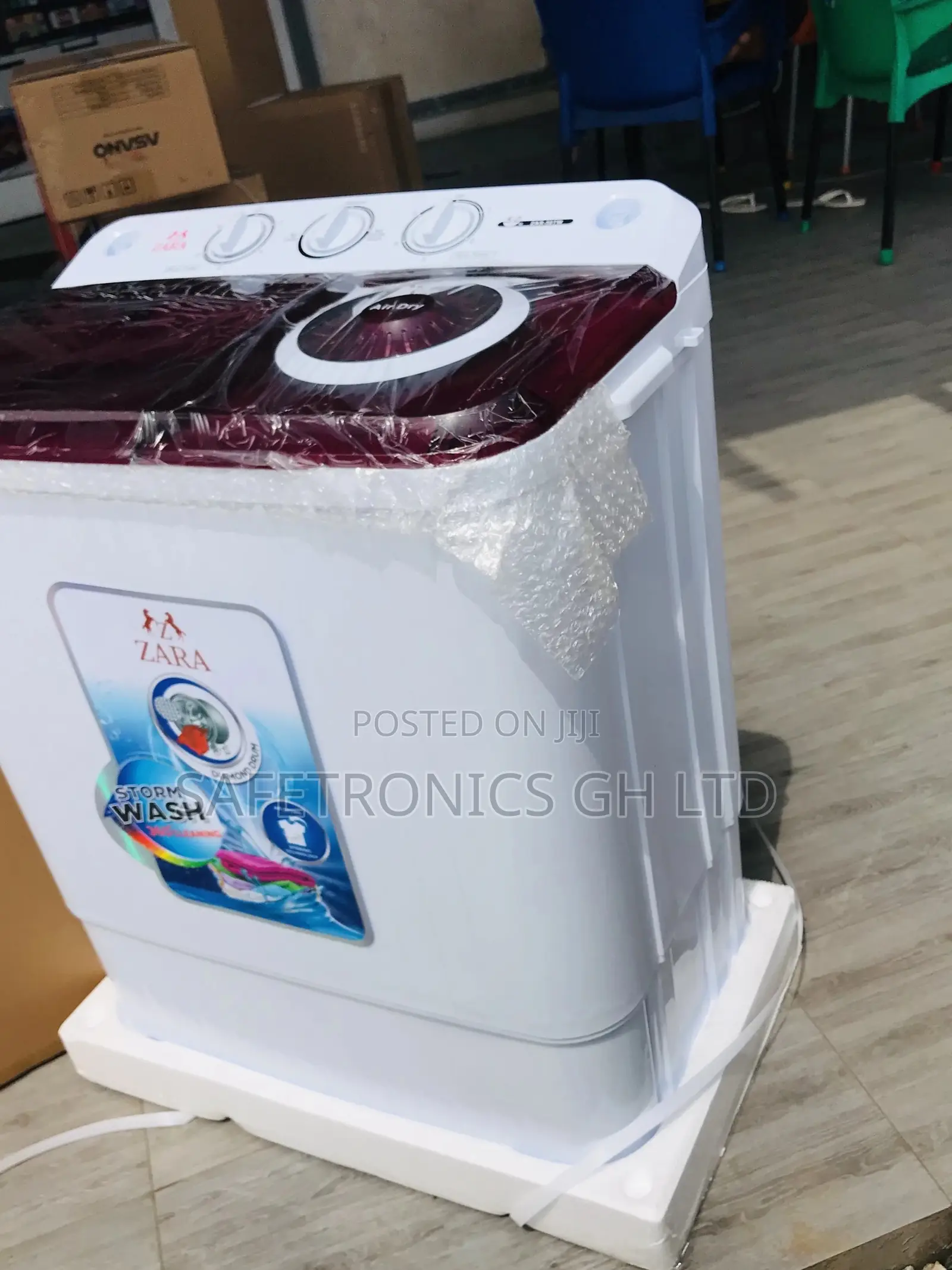 Topload Semiautomatic Zara  5kg Washingmachine White/Red