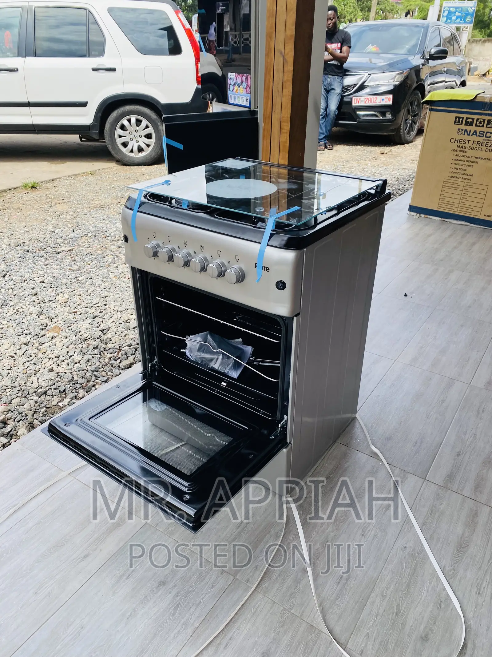 Adorable Ferre 60x60 Oven and Grill 4 Gas Burner(Gray).