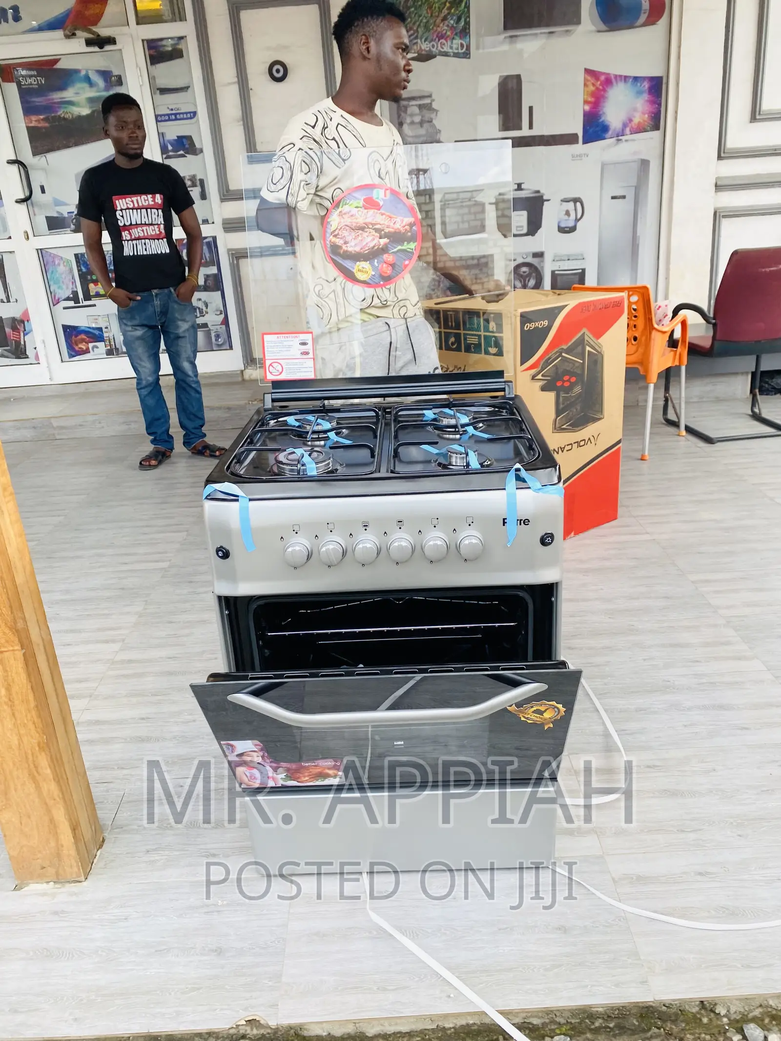 Fabulous Ferre 60x60 Oven and Grill 4 Gas Burner(Gray) 