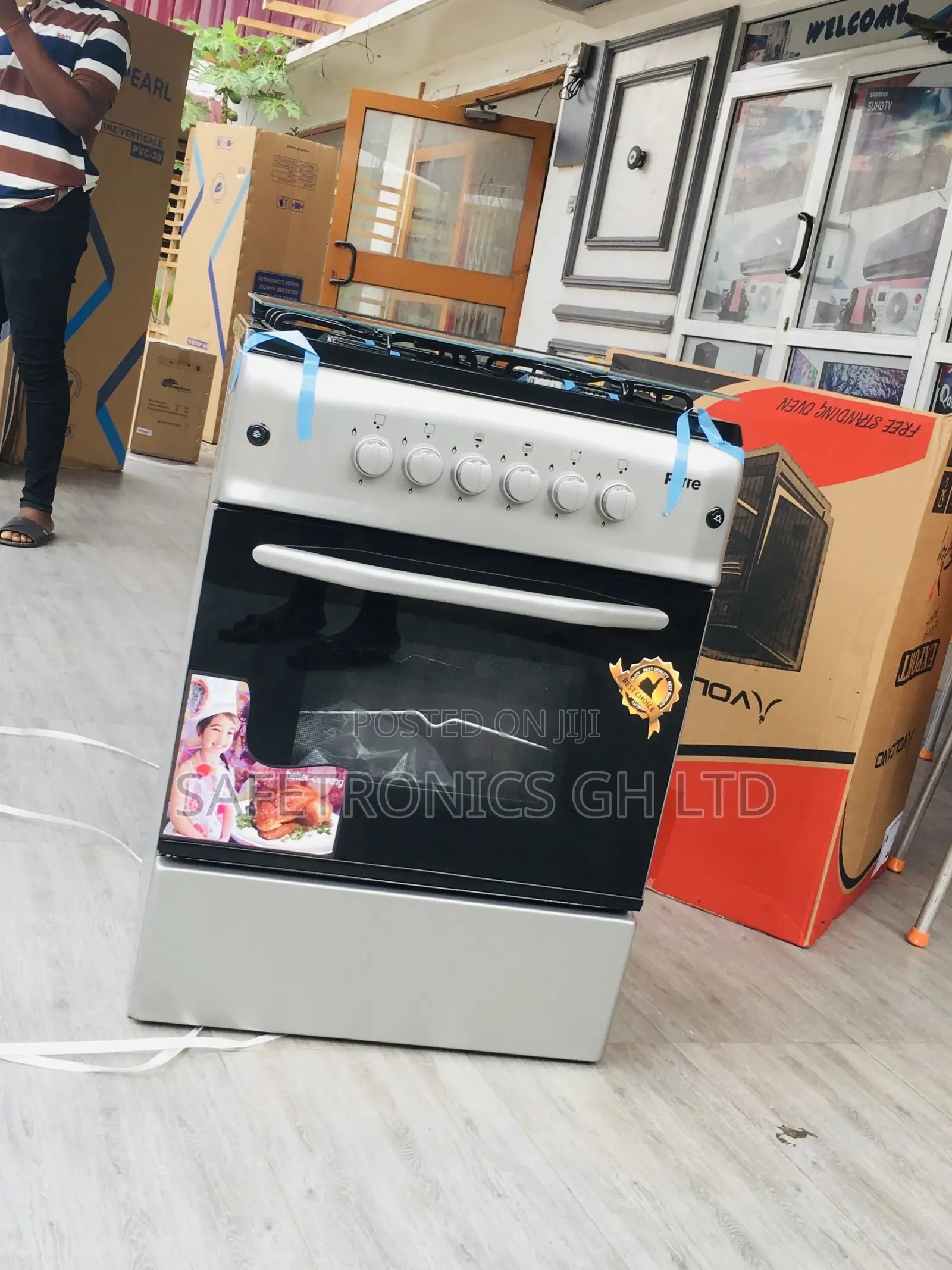 Lasting Ferre Oven With Grill 60x60 Gray 4 Gas Cooker