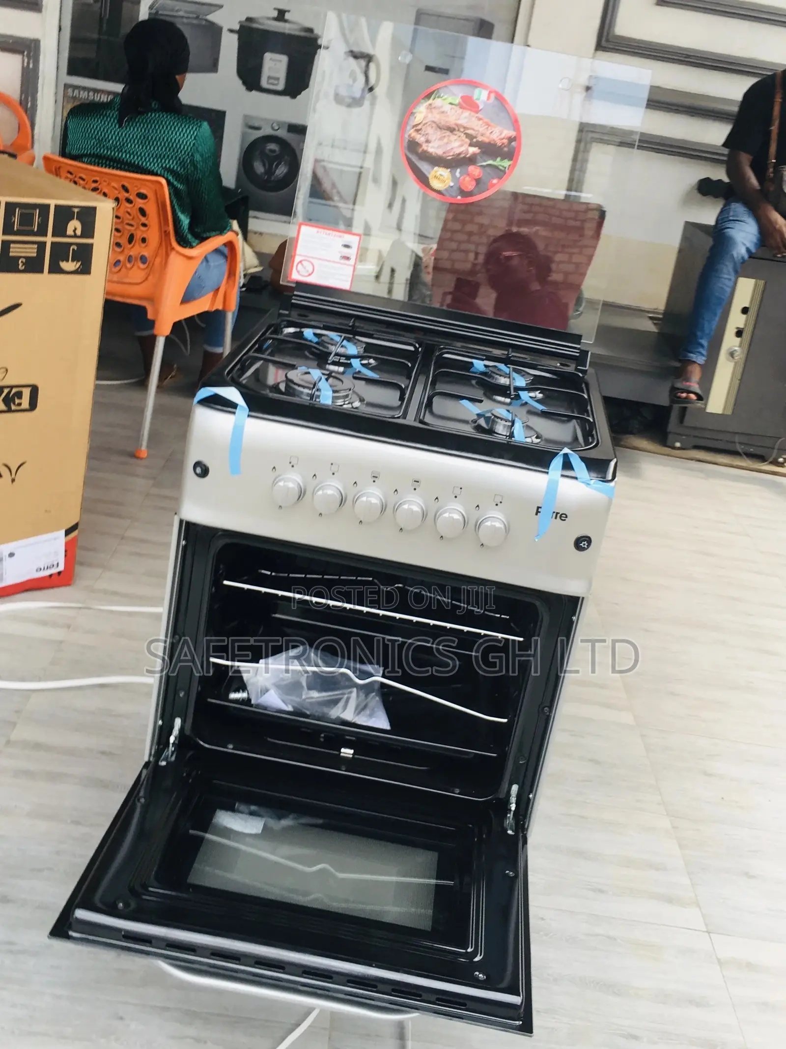 Electric 4 Gas Cooker Oven With Grill 60x60 Ferre Gray