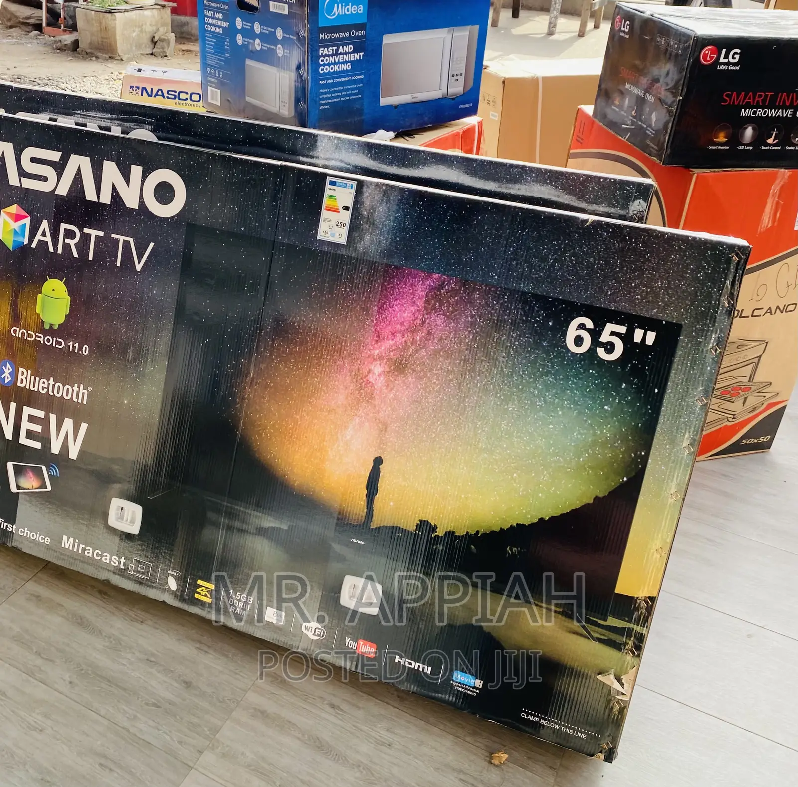 Super Durable Asano 65 Inch Smart Uhd Bluetooth Tv(Black)