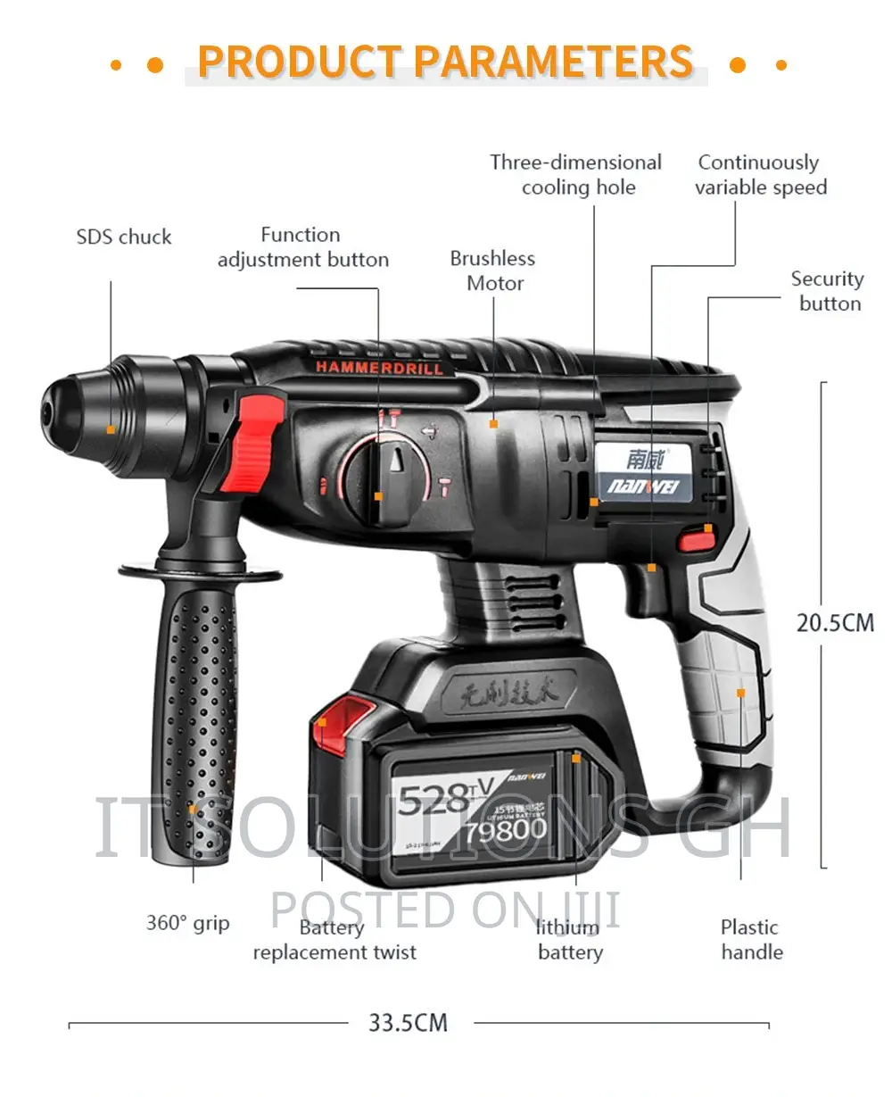 Nanwei 4/3/2pcs Brushless Cordless Power Tools Set Power Dri