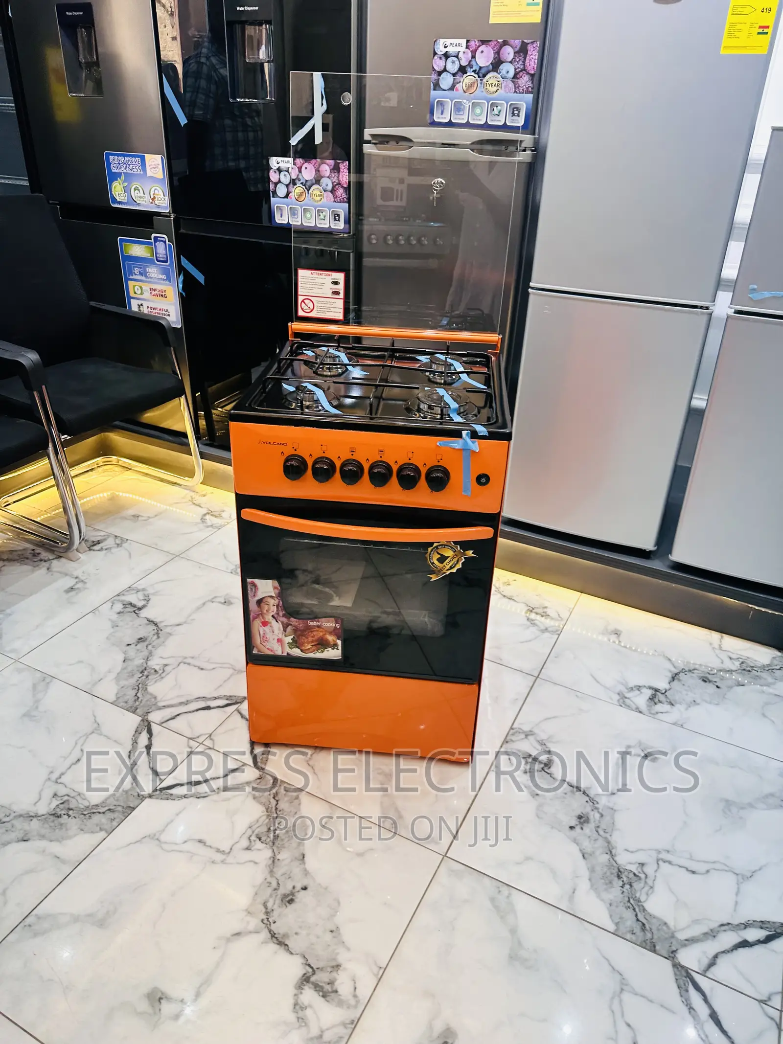 Cook in Style With Orange Gas Cooker 50/50 Oven 4burner
