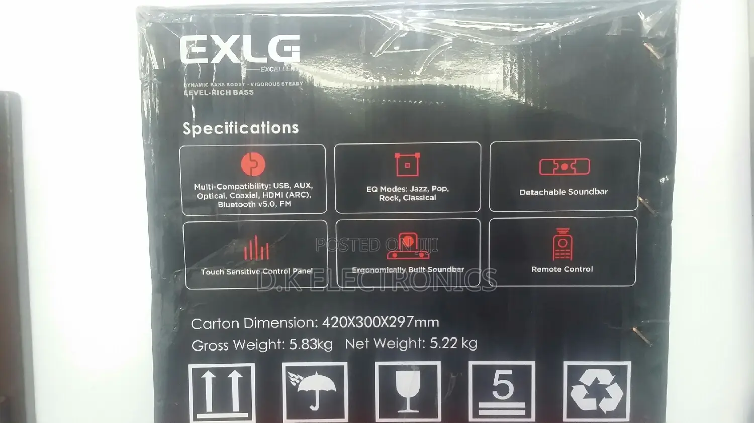 2400 Watts Exlg Ht -873h Wireless Soundbar