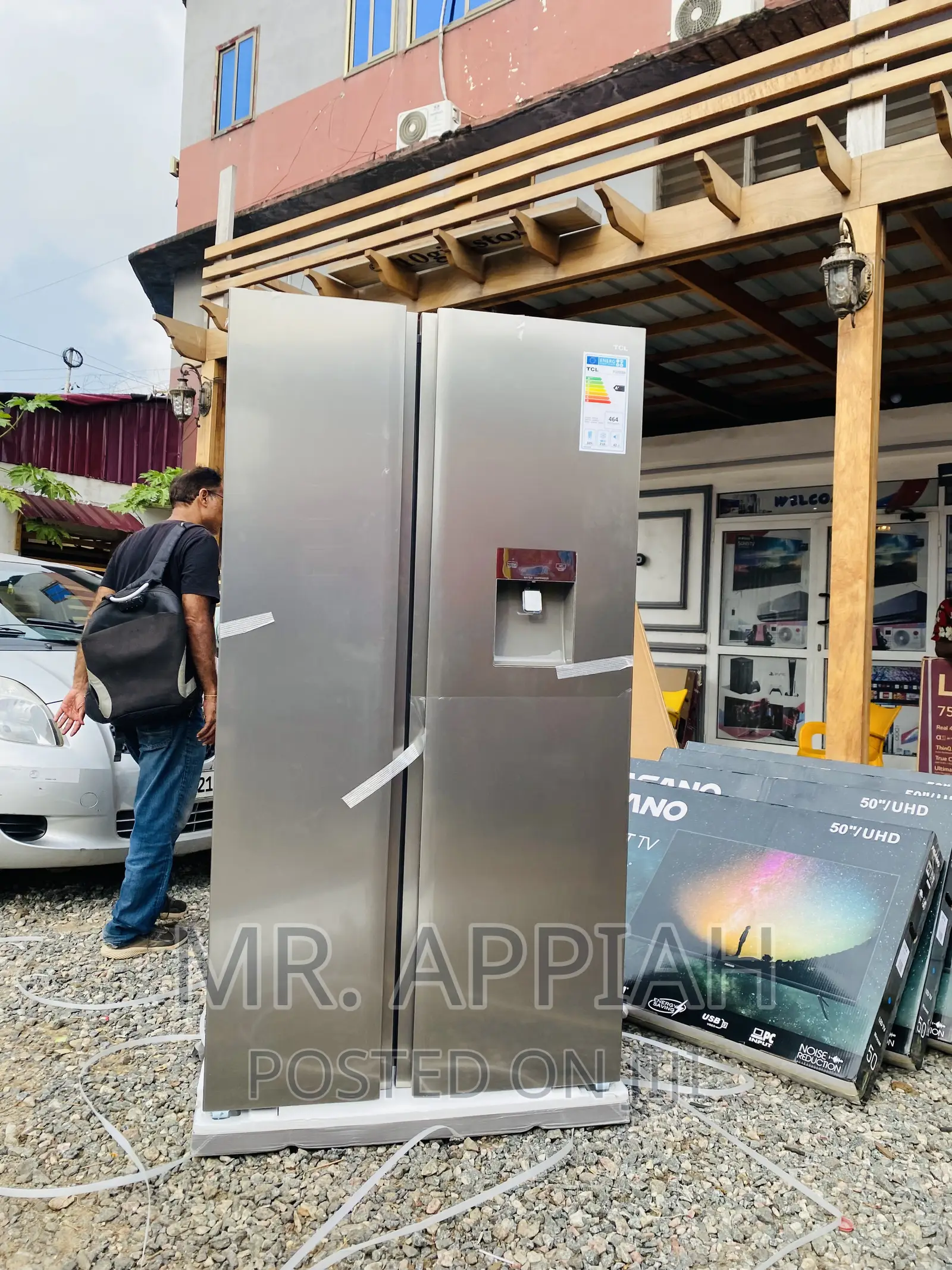 Original TCL P520SBN Side by Side Fridge With Dispenser 