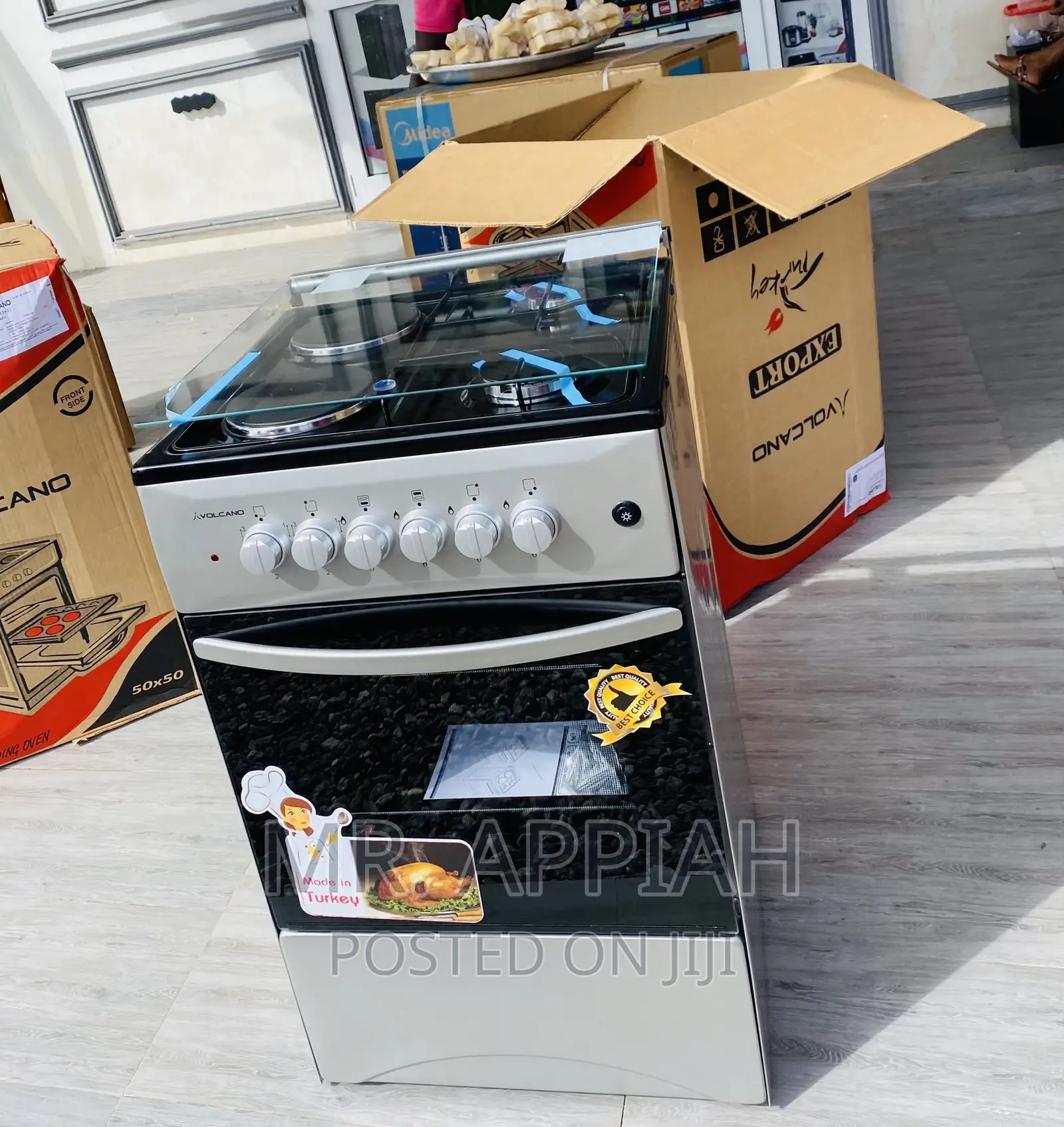 Extremely Durable Volcano 2 Gas + 2 Electric Burner(Gray).