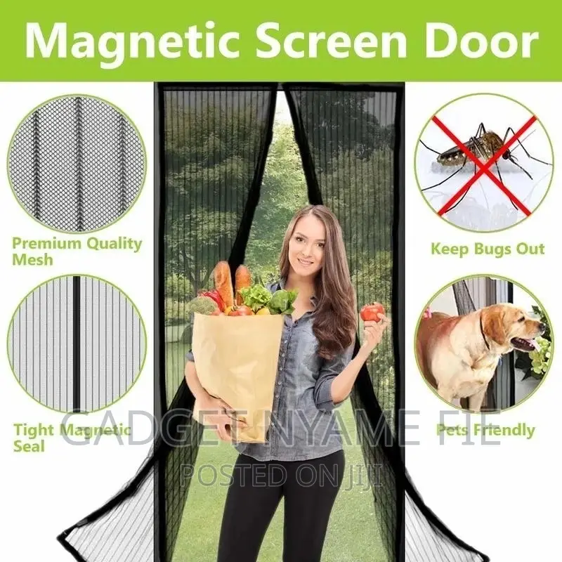 Magnetic Mosquito Door Curtain Net (2.1m*0.9m)-Black
