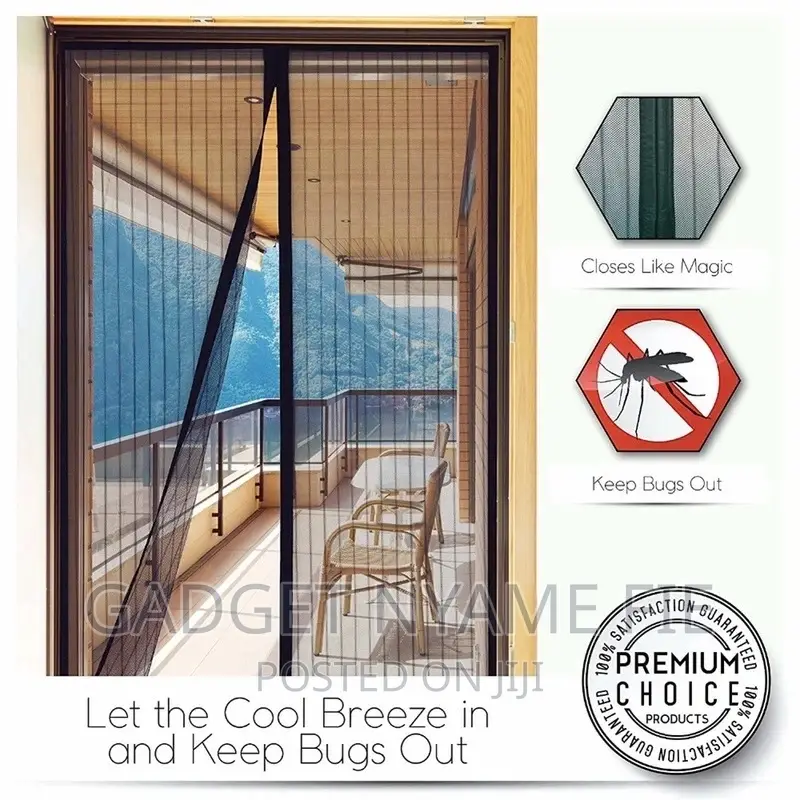 Magnetic Mosquito Door Curtain Net (2.1m*0.9m)-Black