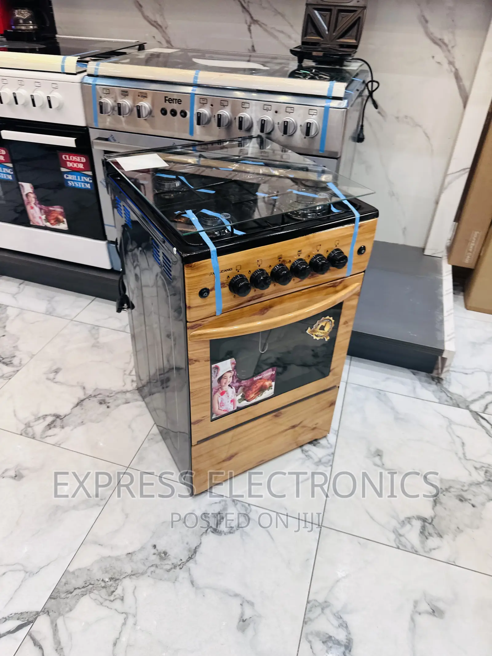 Flame Master Ferre Wooden Like 4burner Gas Cooker Oven Grill