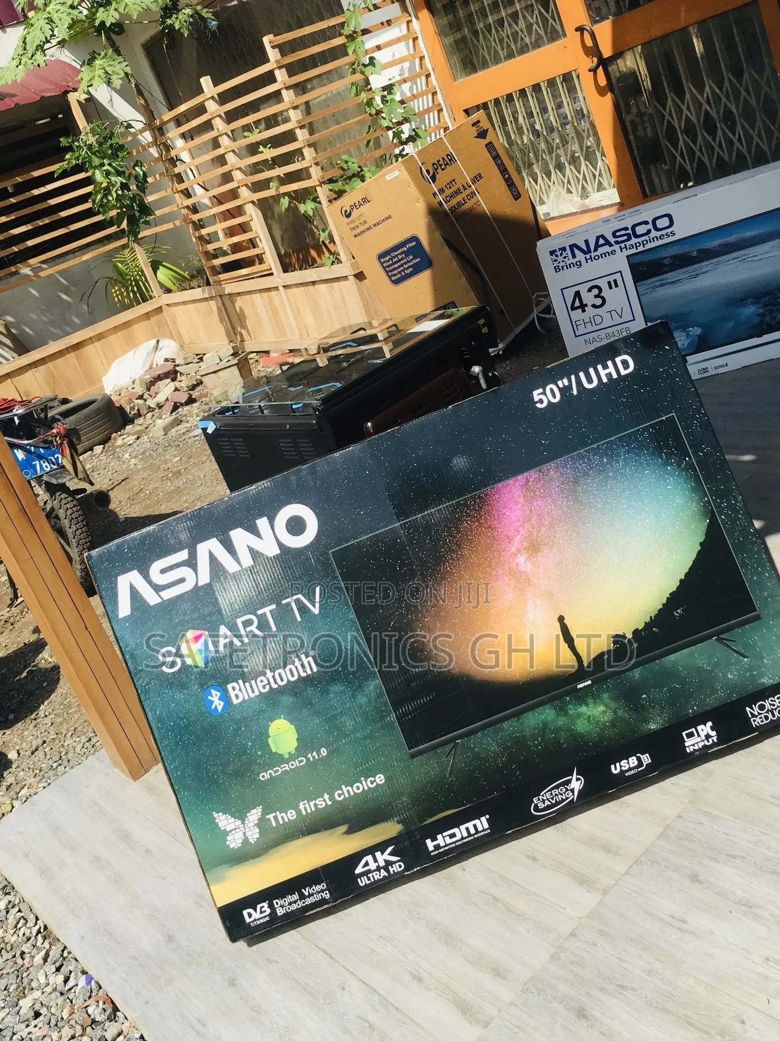 UHD Black Smart Asano LED Glossy Electric  50 Inches Tv