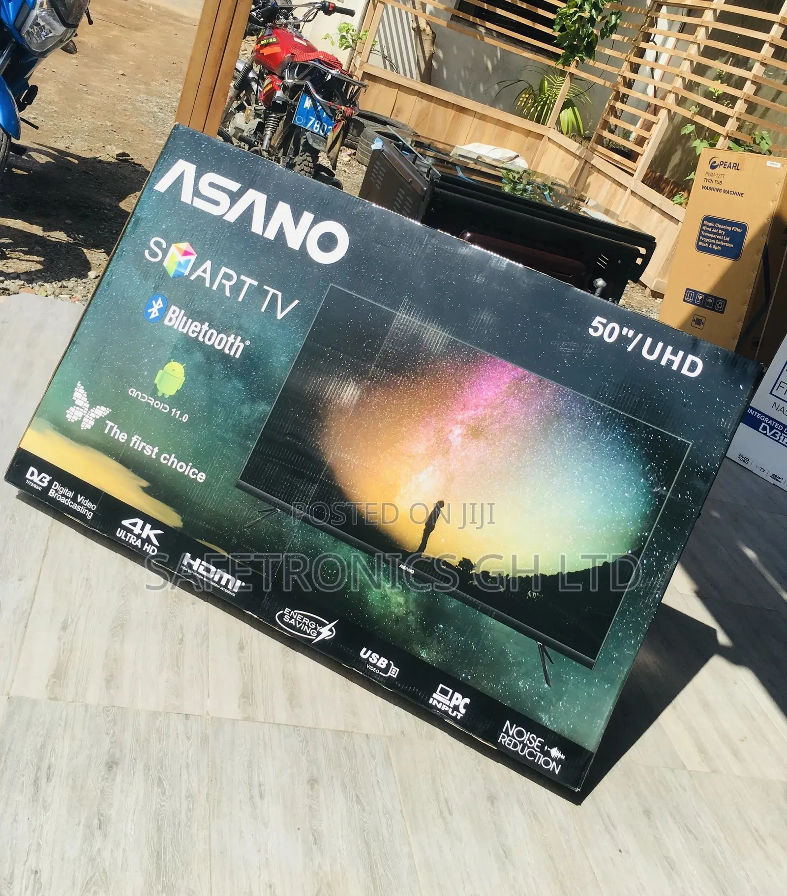 UHD Black Smart Asano LED Glossy Electric  50 Inches Tv