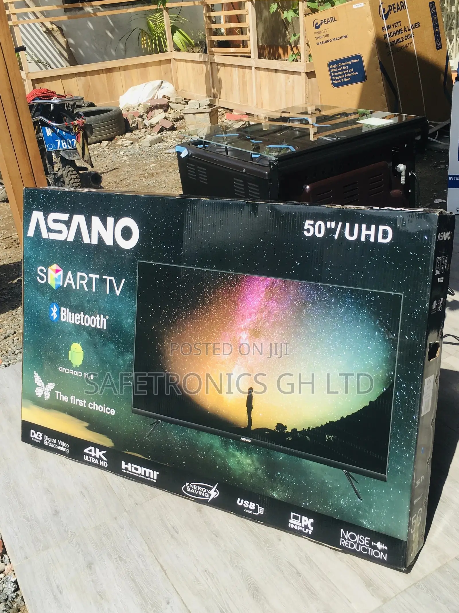Asano Smart UHD 50 Inches Glossy LED Electric Black Tv
