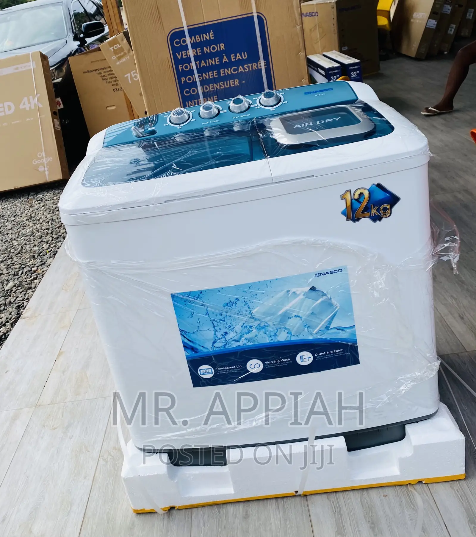 Durable and Affordable Nasco 12kg Electric Washing Machine.