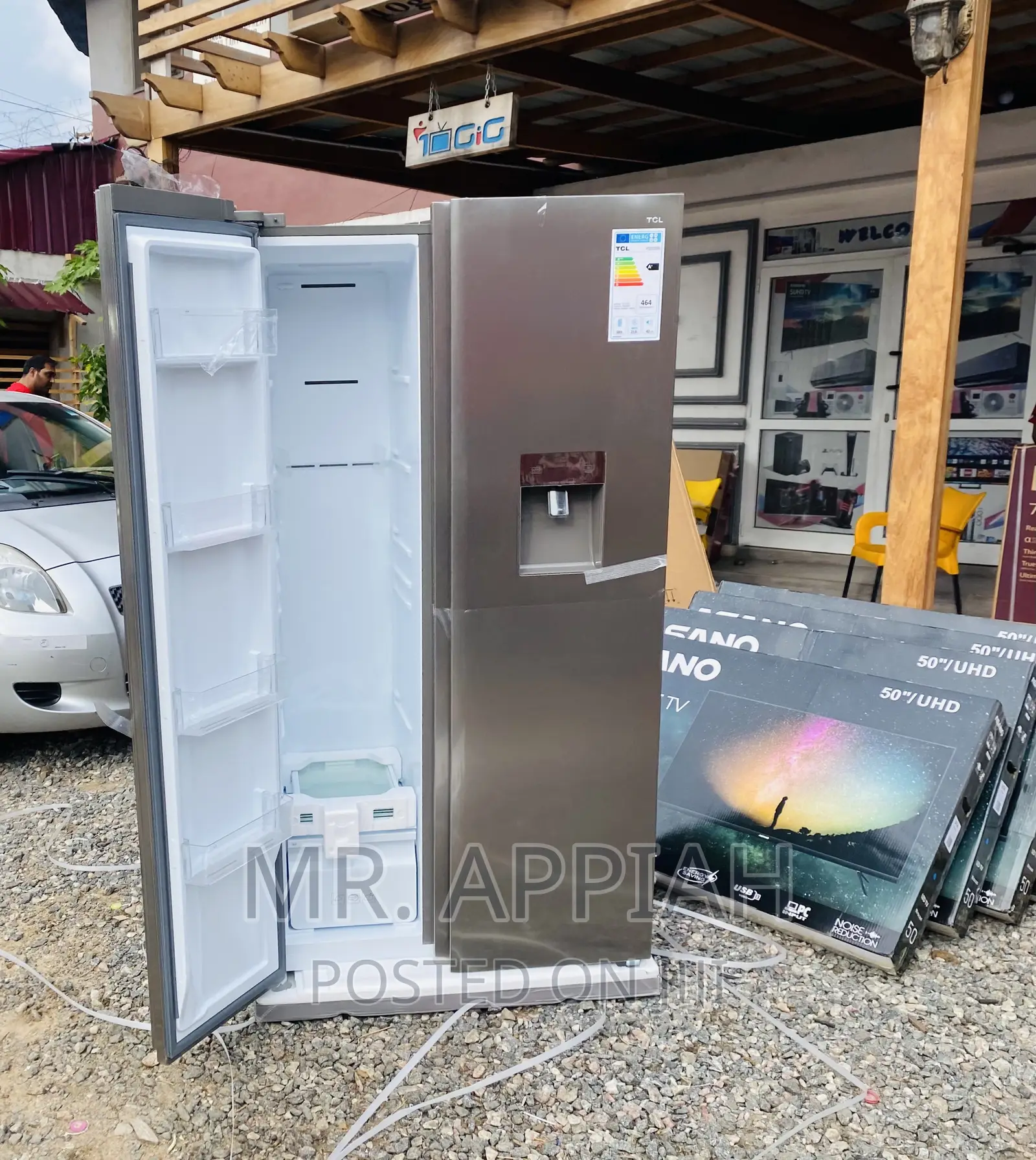 Anti-Rust TCL P520 SBN Side by Side Fridge(P520 SBN)607ltr.