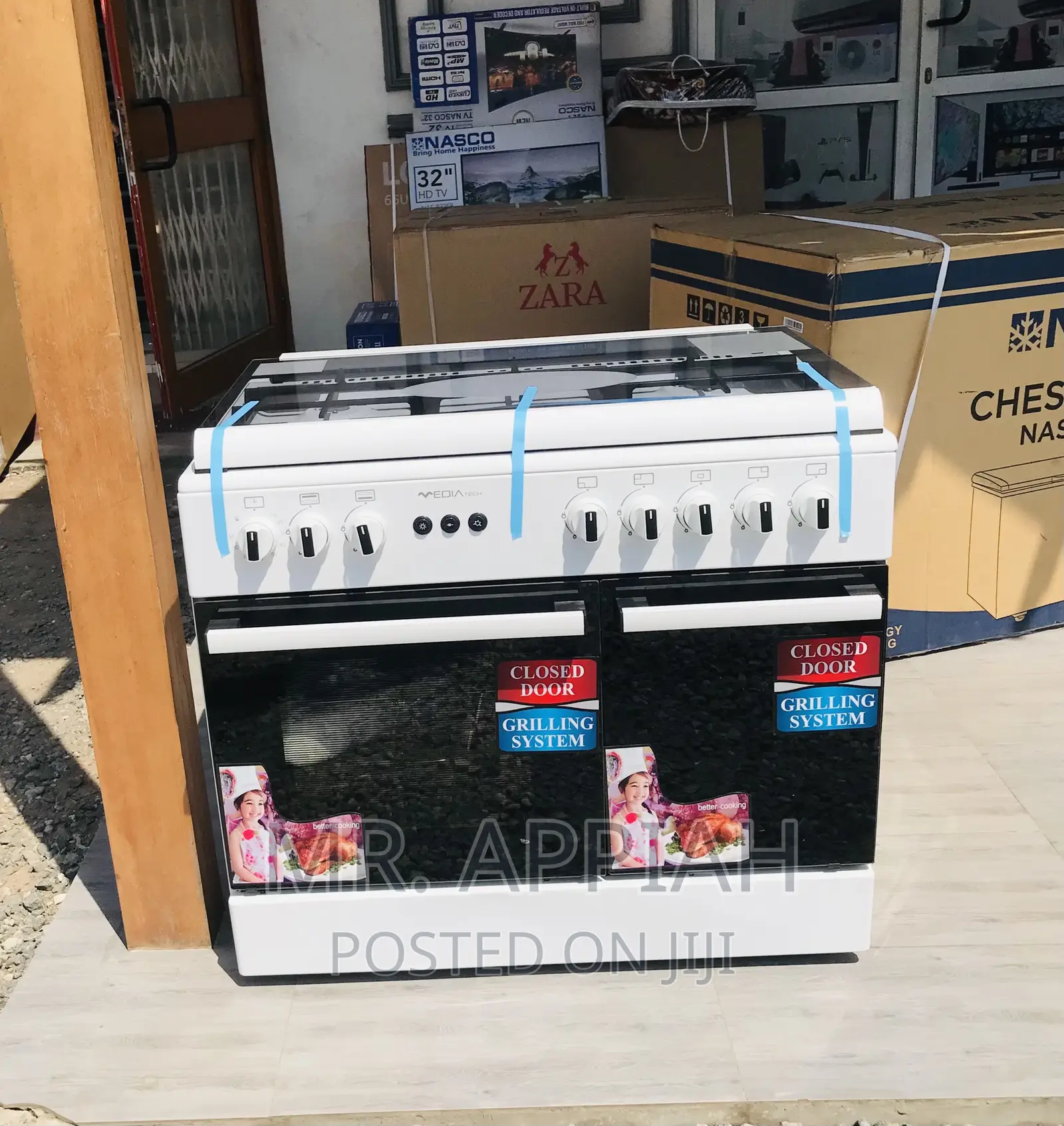 Newly Midea 60x60 5 Gas Burner + in-Built Cylinder(White).