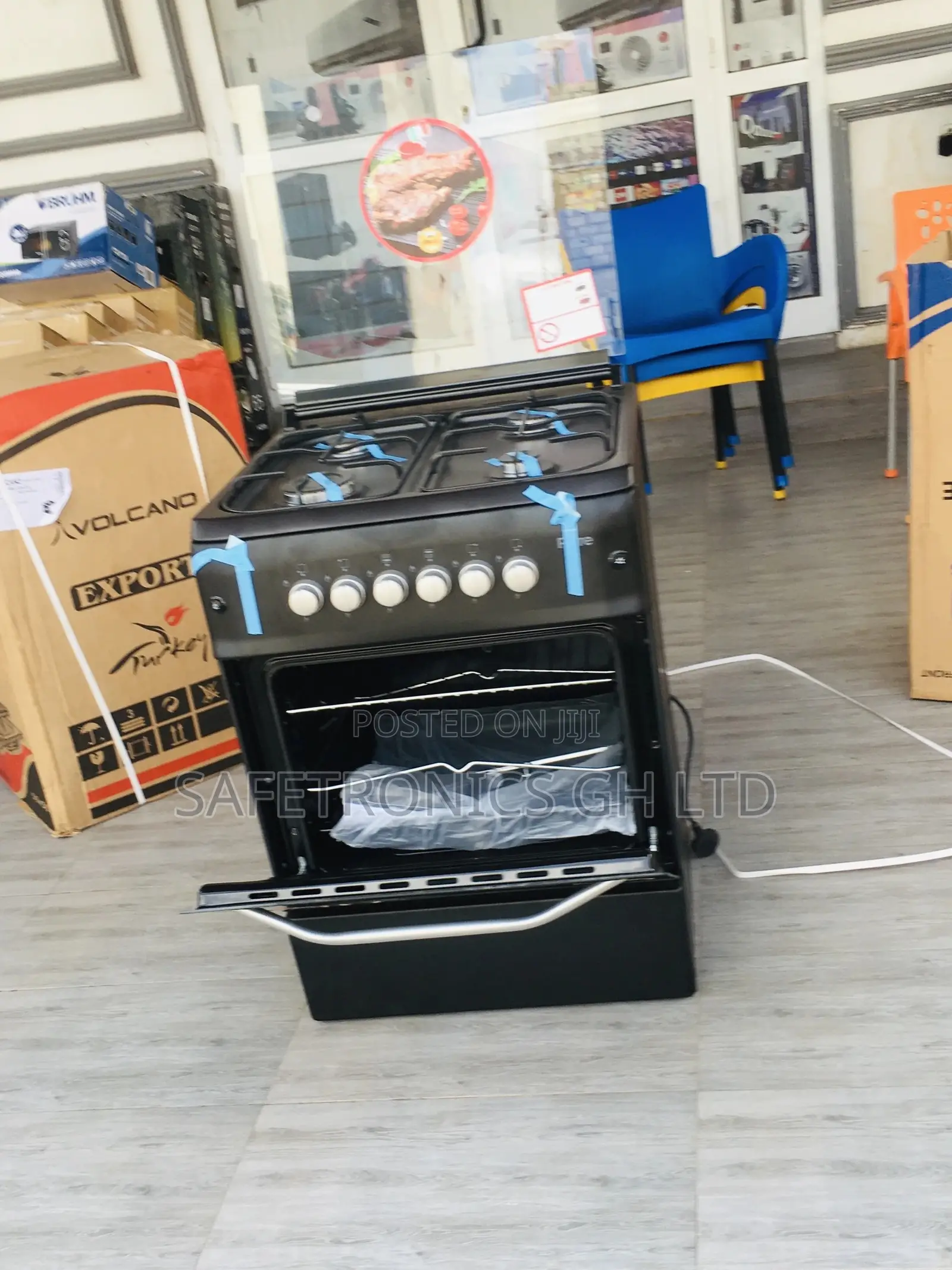 Gray  4 Gas Burner Ferre Oven With Grill 60x60 