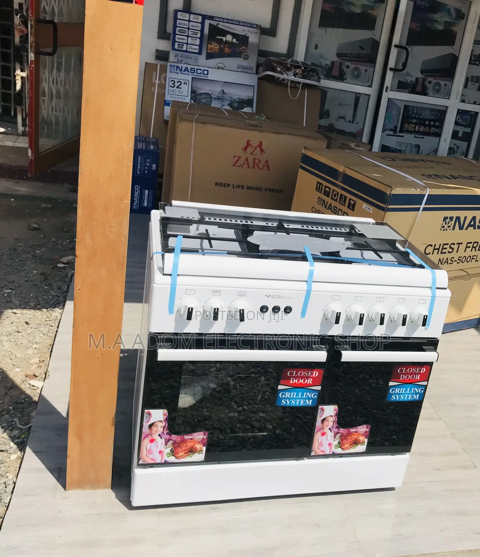 Authentic Midea 60x60 5 Gas Burner + Inbuilt Cylinder(White)