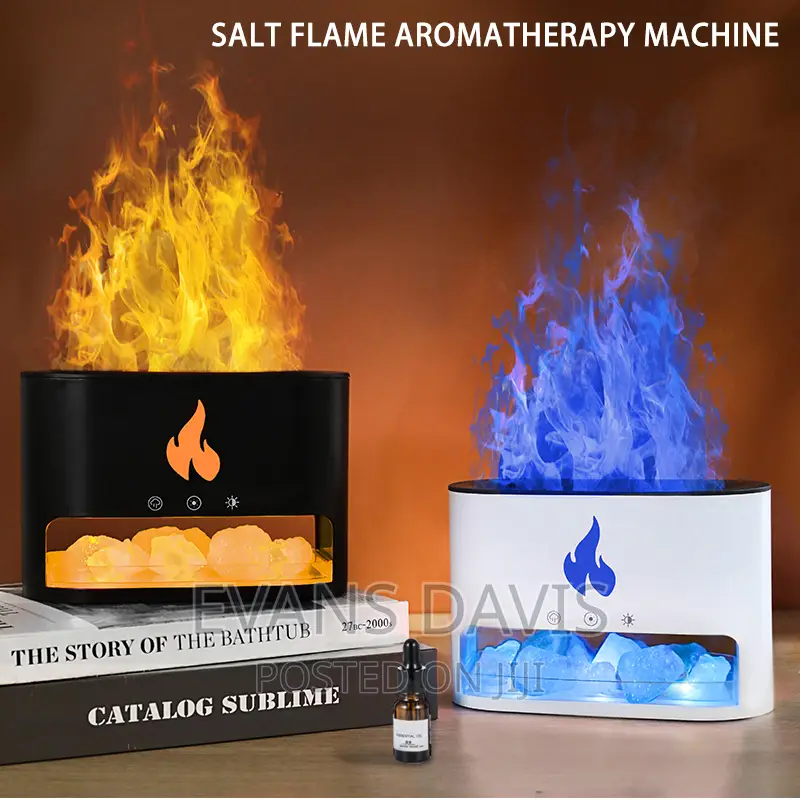 Flames Diffuser With Crystal/ Salt Stones Plus Free Oil