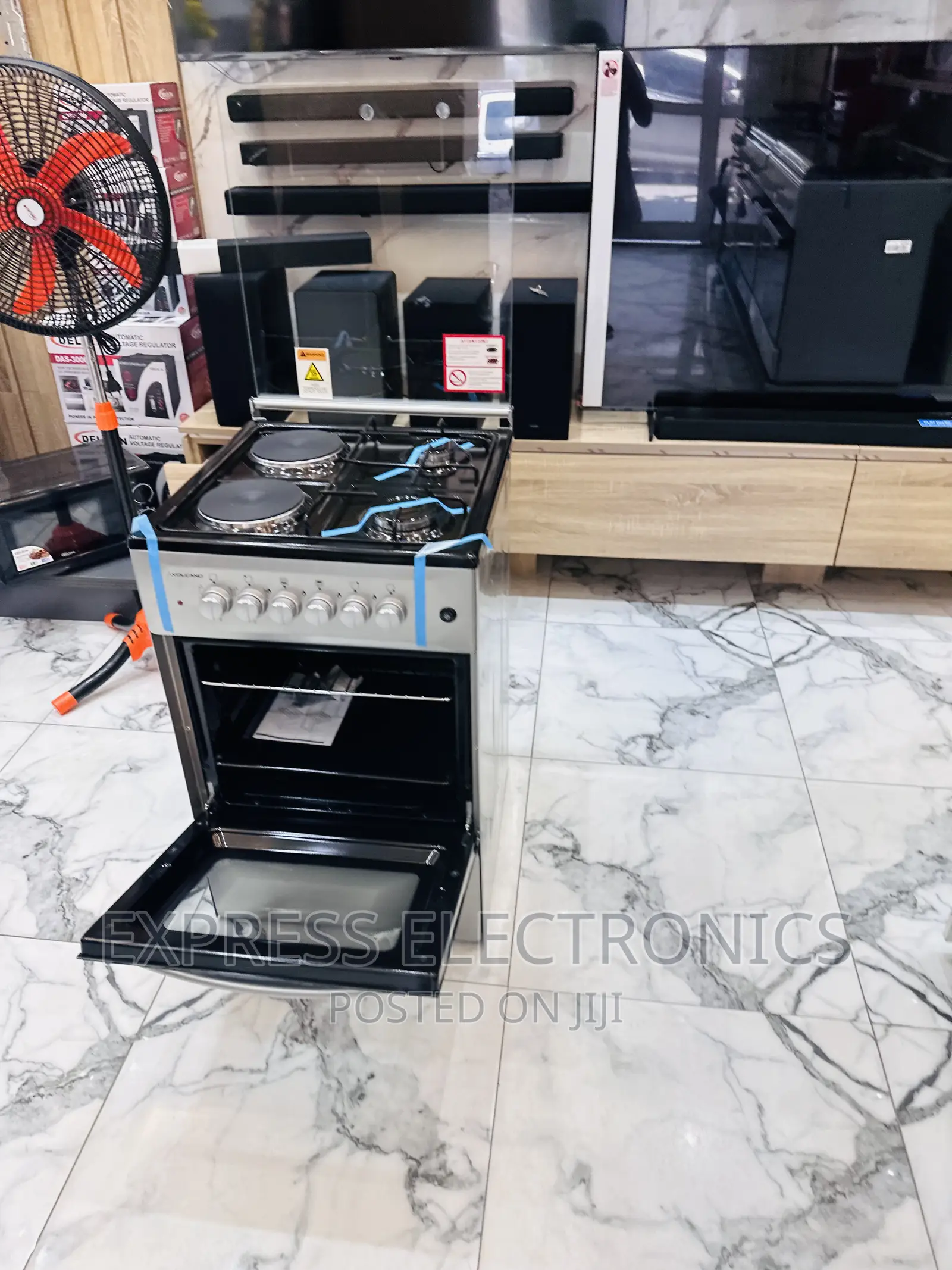 Multi Functional System Gas Electric Cooker Sliver 3-1