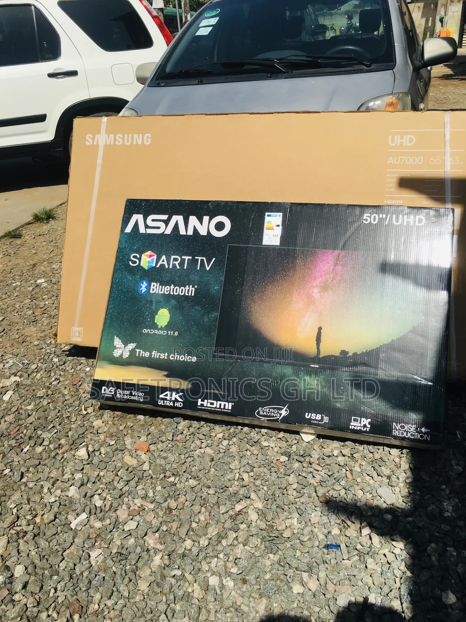 Black Asano 50 Inches Glossy LED UHD Electric Smart Tv