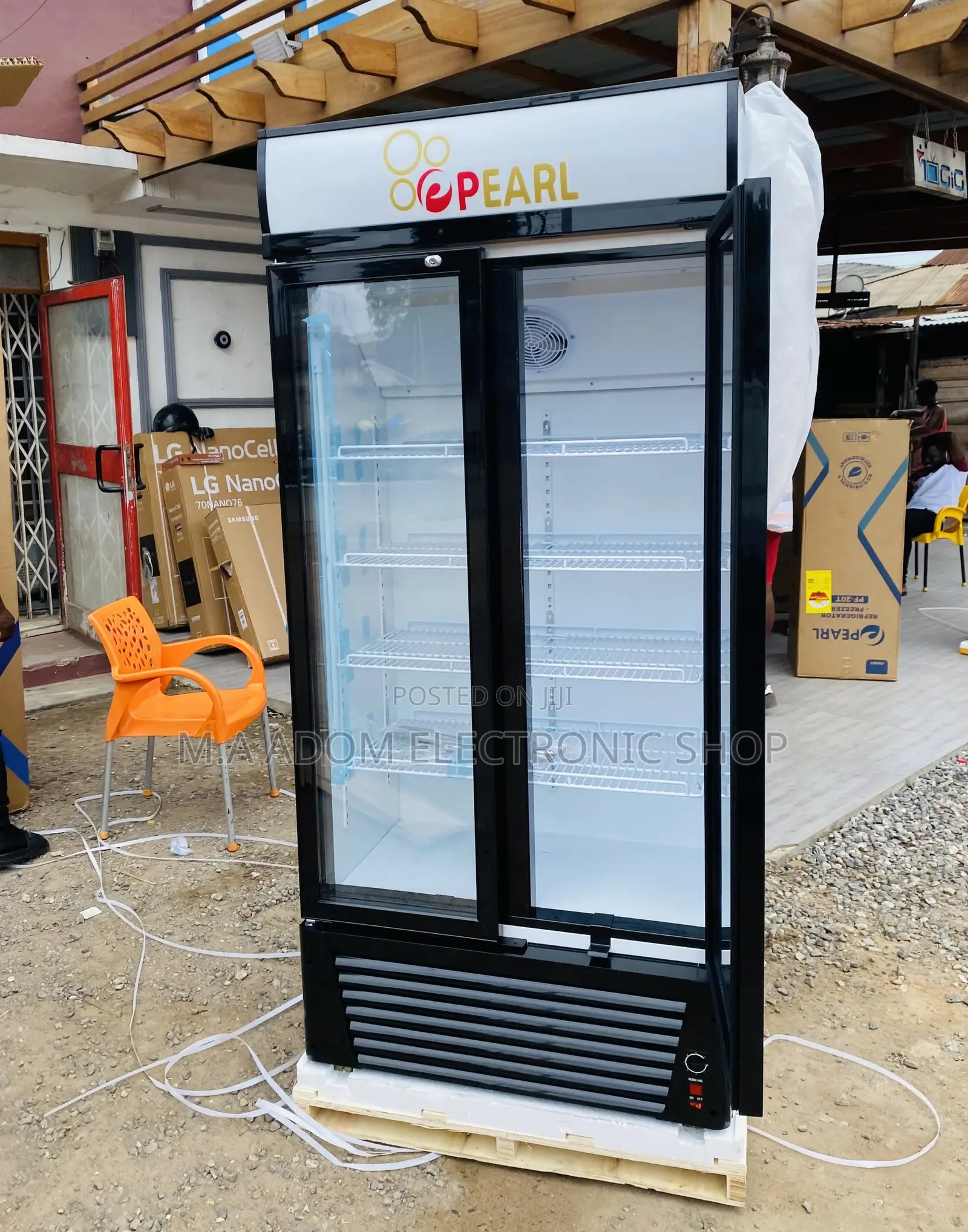 High Quality Pearl 2door Electric Beverage Cooler PVC-662-2B