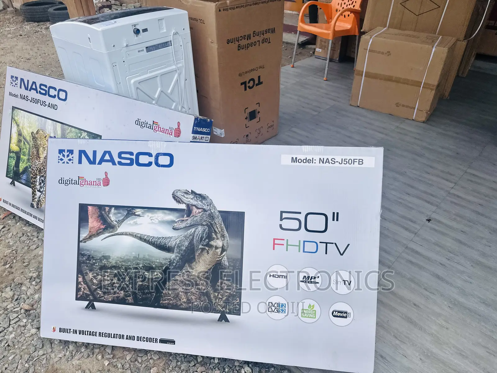Authentic Sleek Slim FHD Digital Satellite Nasco 50” Tv 