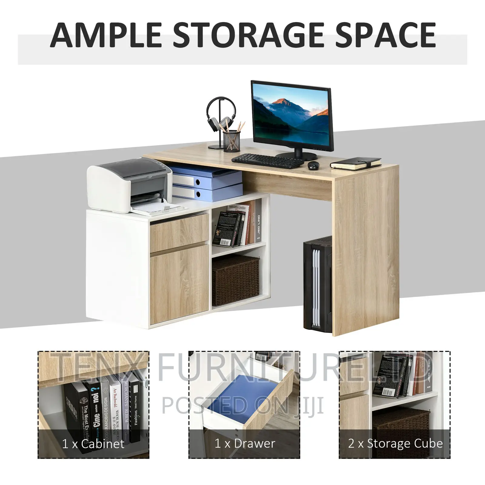 Office Desk (Open Drawers)