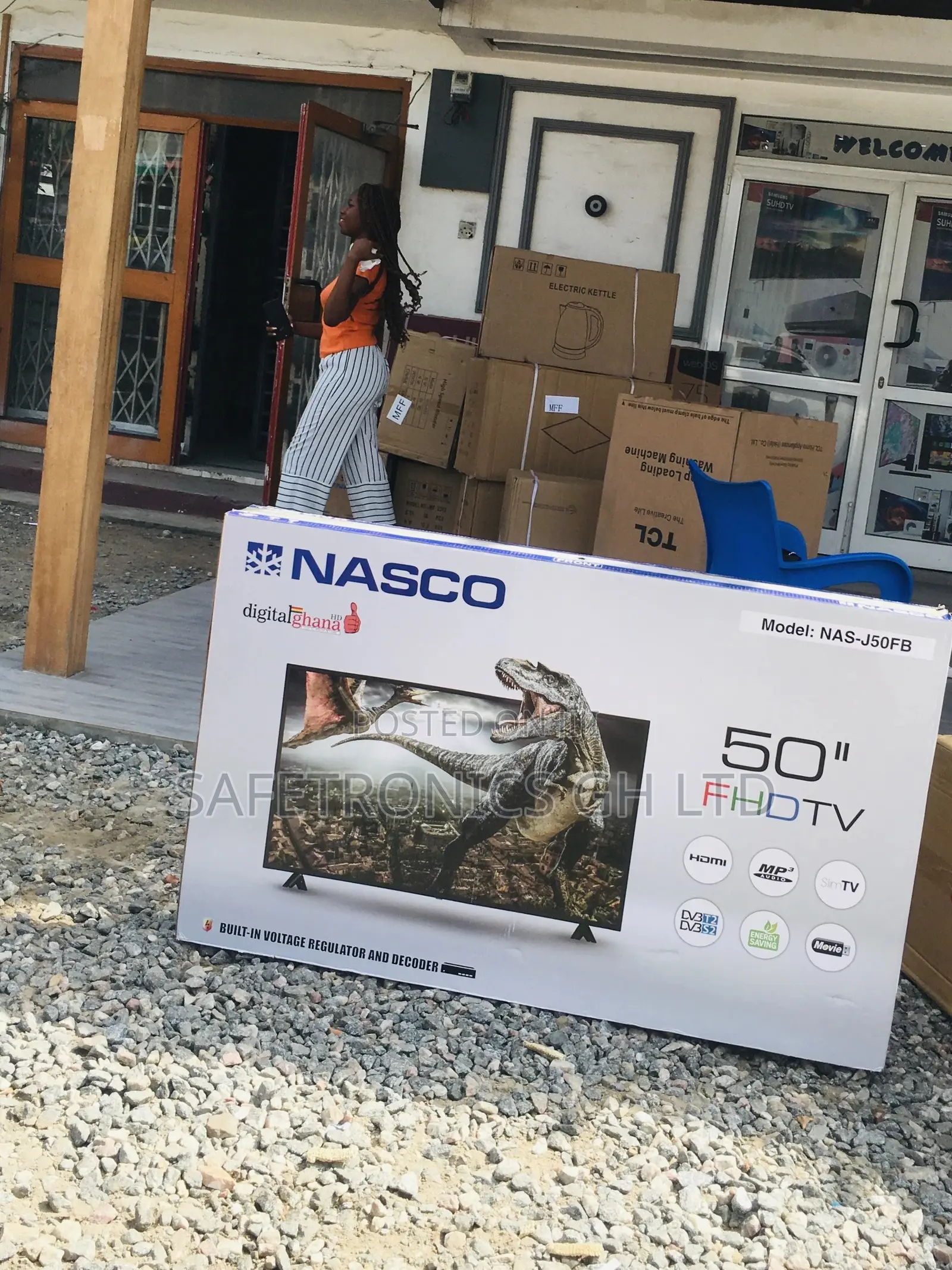 Digital Glossy Satellite 50 Inches Black Nasco Tv