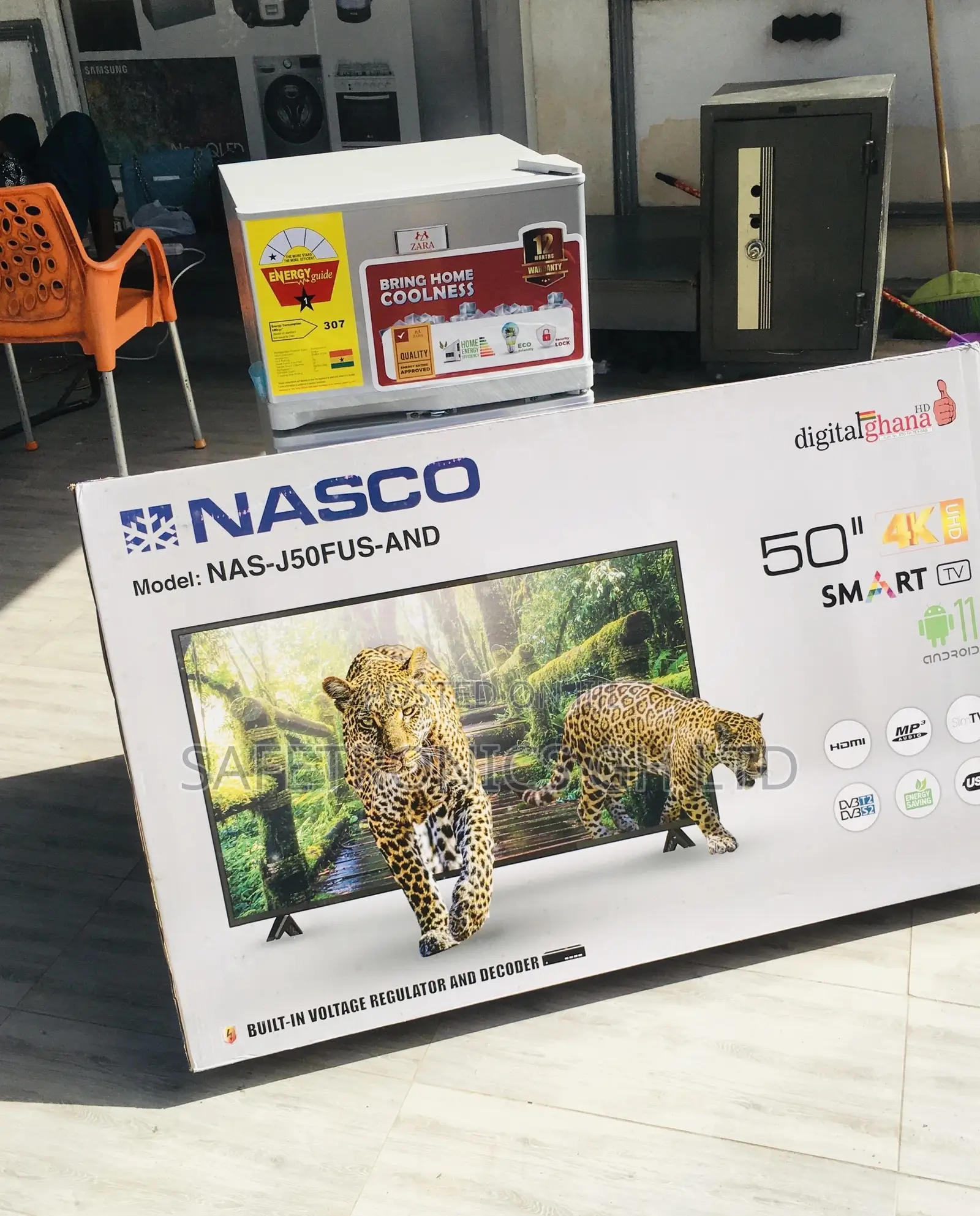 Glossy Led Smart Nasco Black  Digital 50 Inches Tv