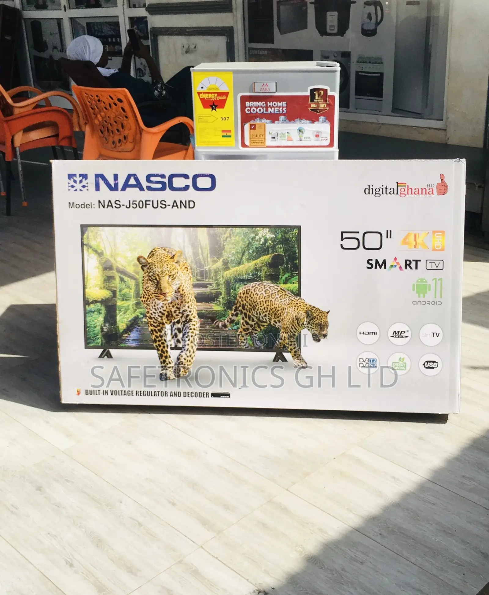 Electric Black LED Glossy Nasco 50 Inches Smart Tv