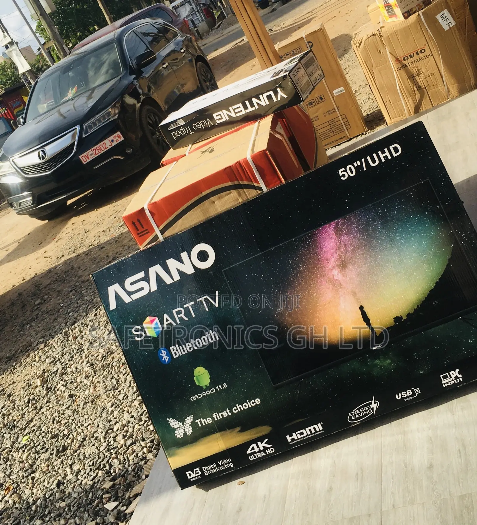 Black Asano 50 Inches Glossy UHD Smart LED Tv