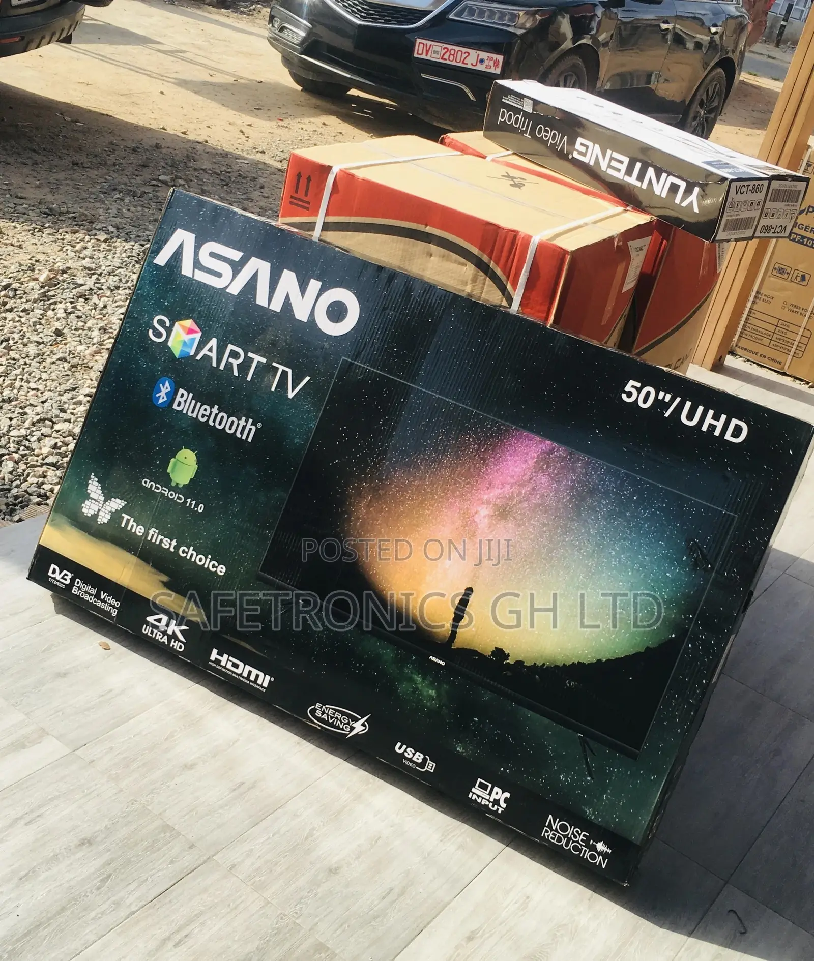 Black Asano 50 Inches Glossy UHD Smart LED Tv