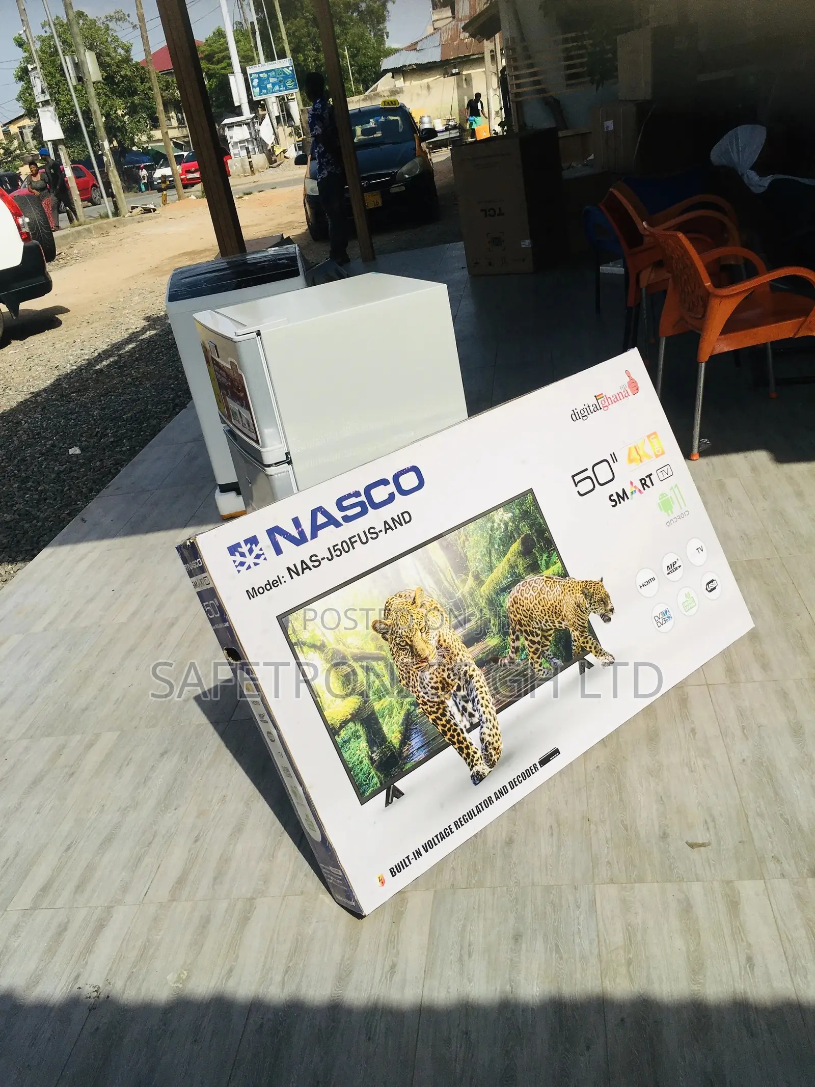 Nasco 50 Inches Glossy LED Smart Digital Black Tv