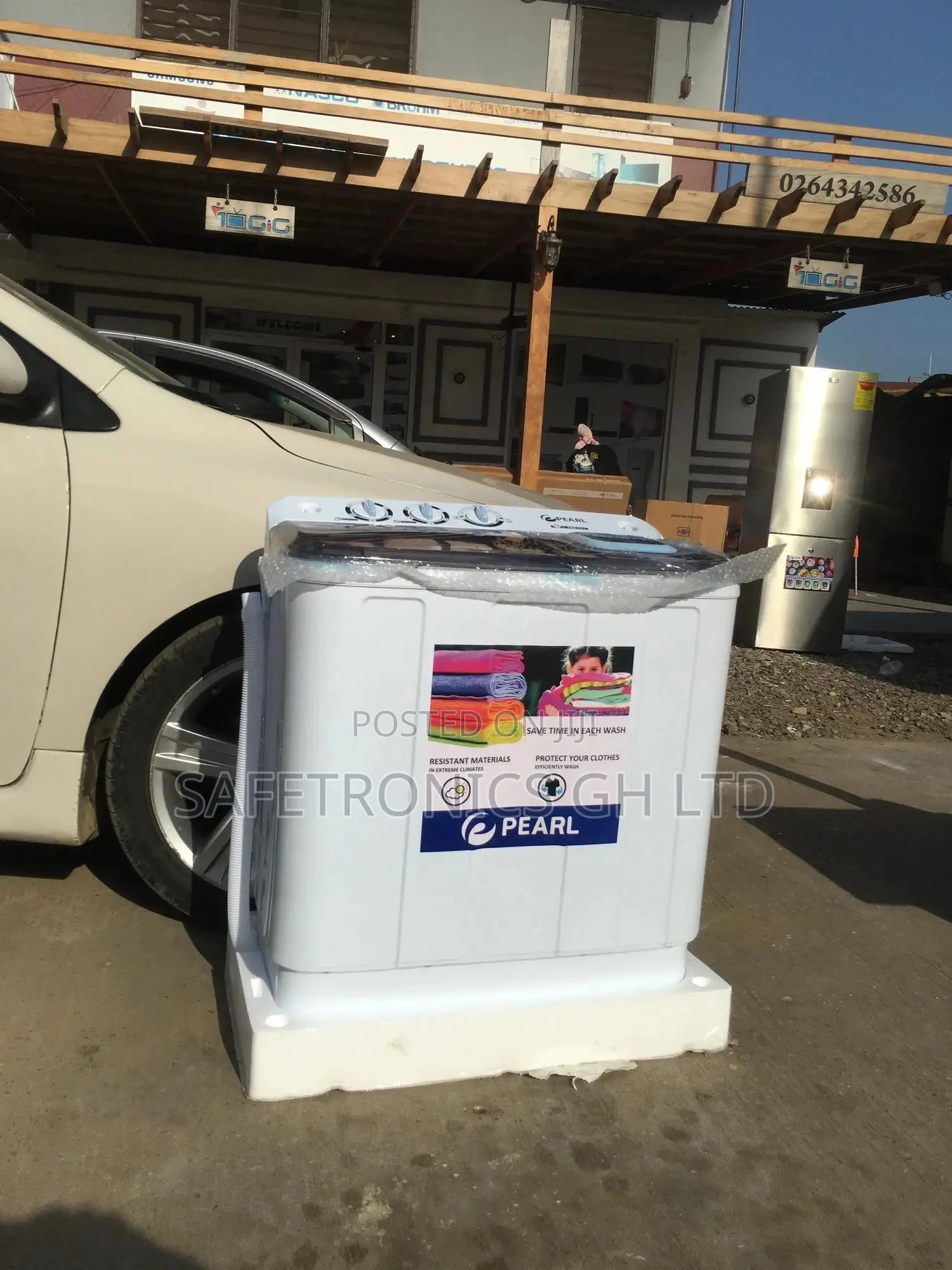 Grab White Pearl Washingmachine Semiautomatic Topload 12kg