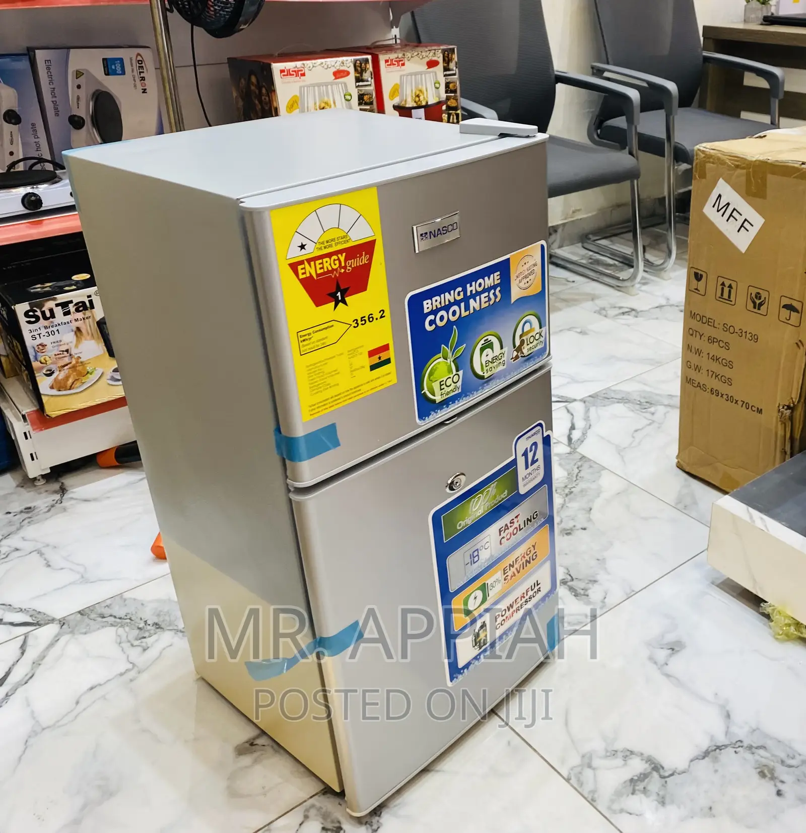 Long Lasting Nasco Nasf2-120 2 Door Table Top Fridge.
