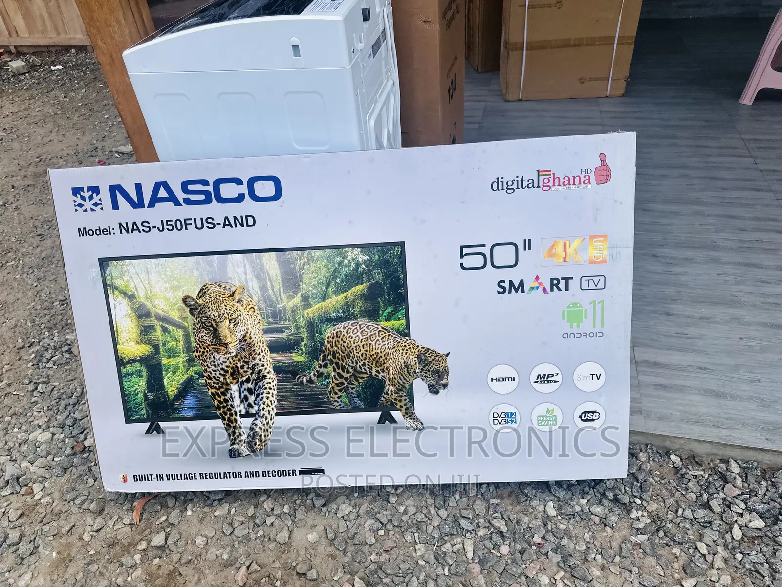 Slim UHD Smart 50”Nasco Android  Glossy Black