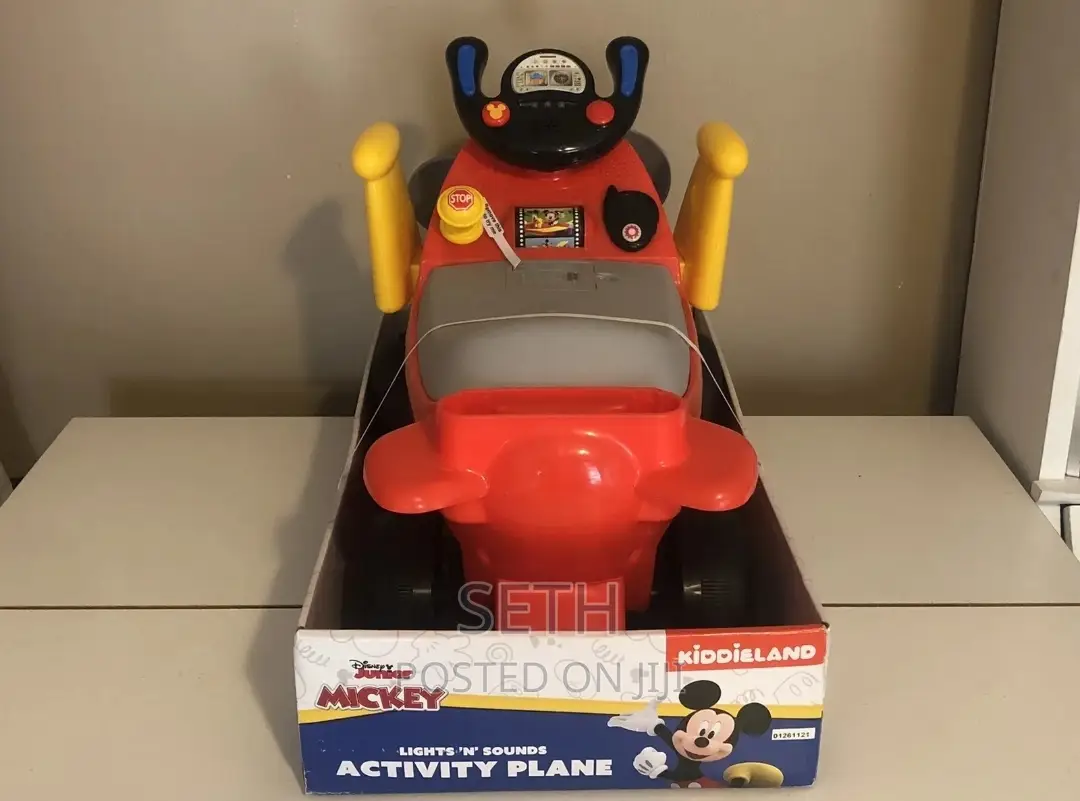 Kids Children Mickey Mouse Plane Light-Sound Activity Ride-O