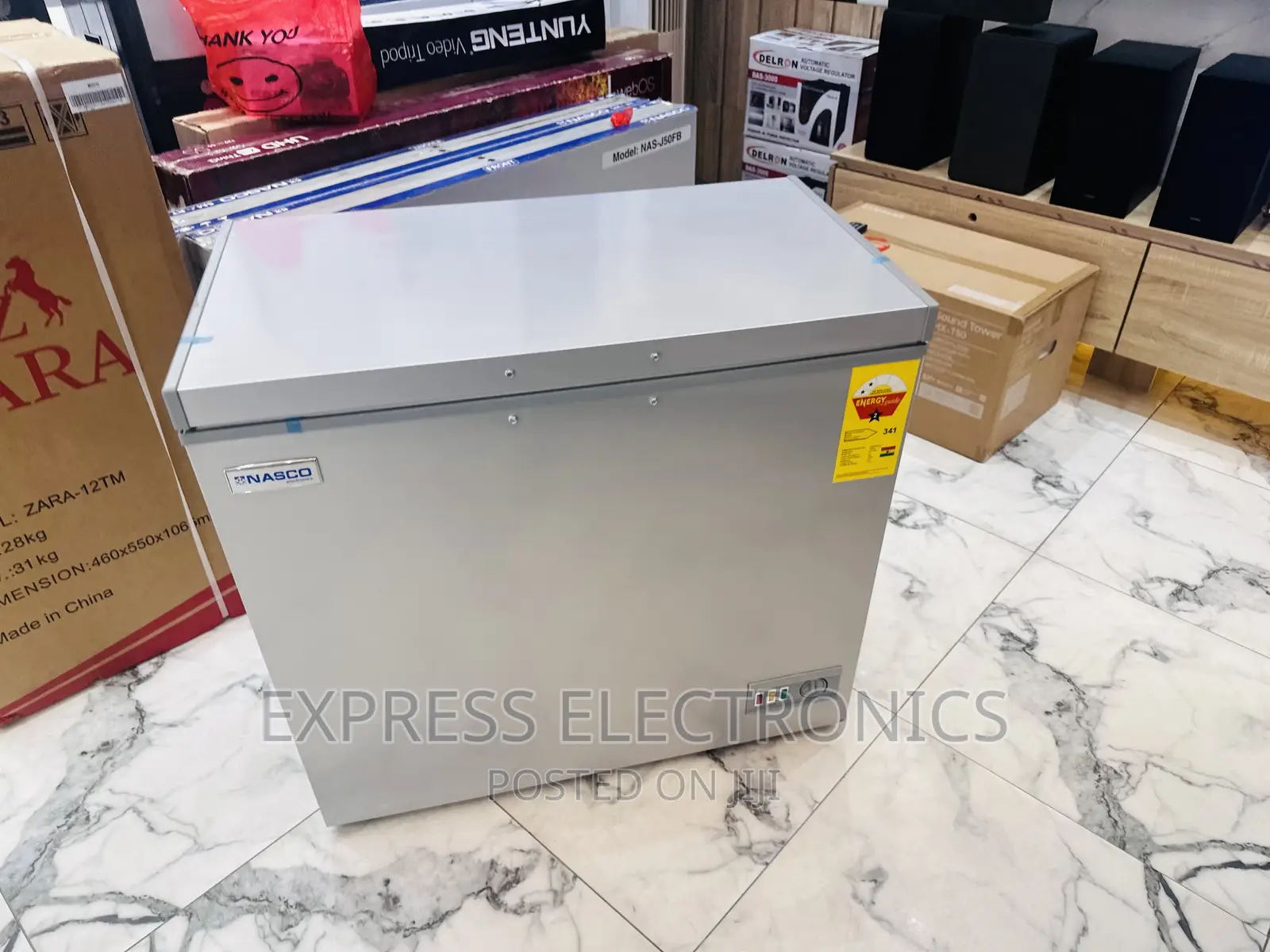 Eco Mode Chest Freezer Nasco 200L Single Door Grey