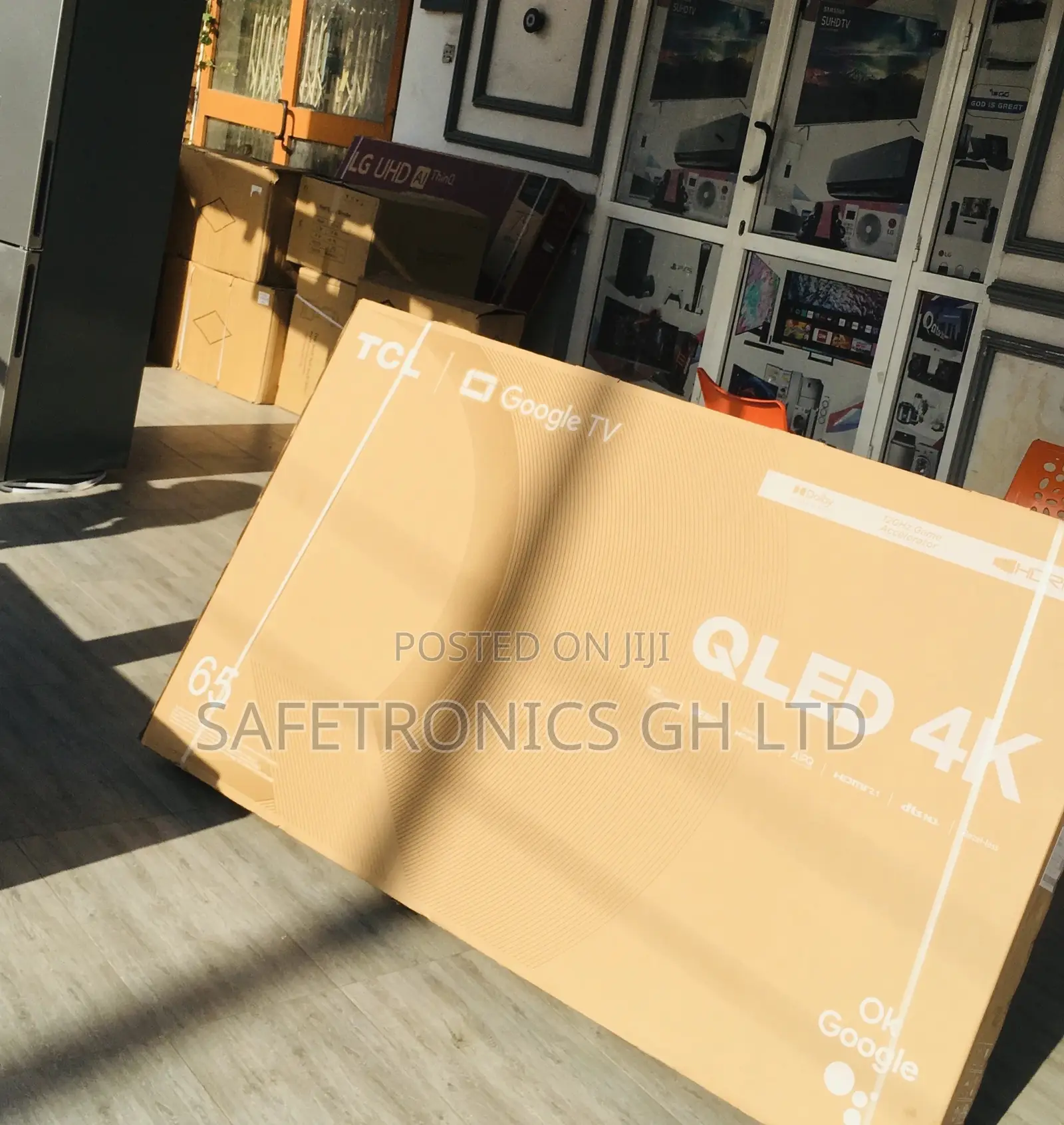 Black 65 Inches Glossy QLED TCL Smart Tv UHD C645