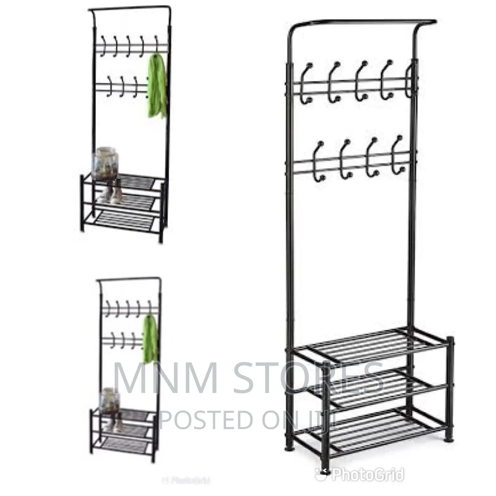 Metallic Cloth Hanger With Shoe Rack