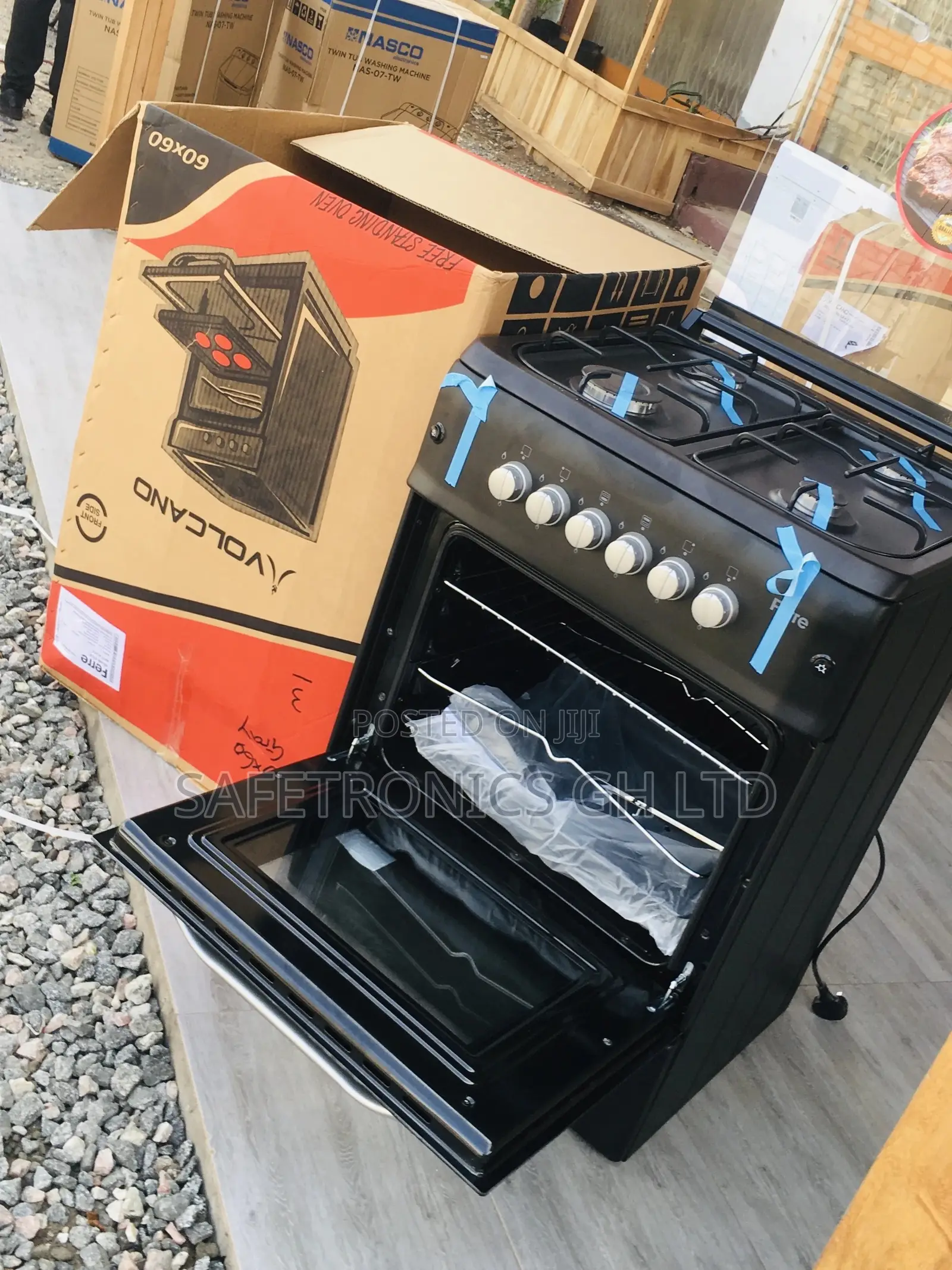 Black 50x55 Oven With Grill Ferre 4 Gas Cooker
