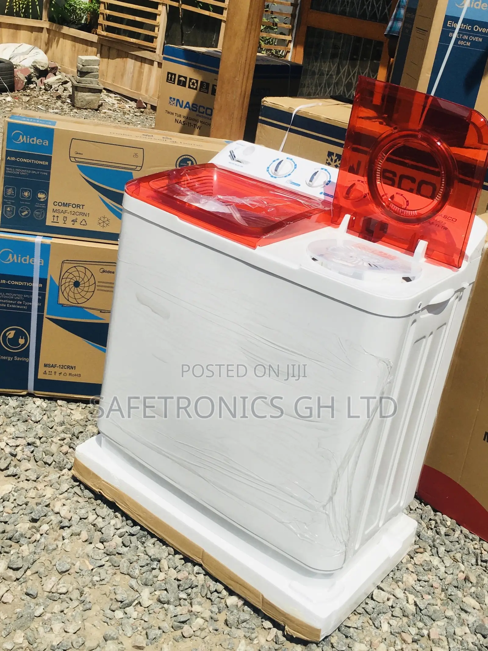 Red Topload Semiautomatic 11kg Washingmachine White Nasco