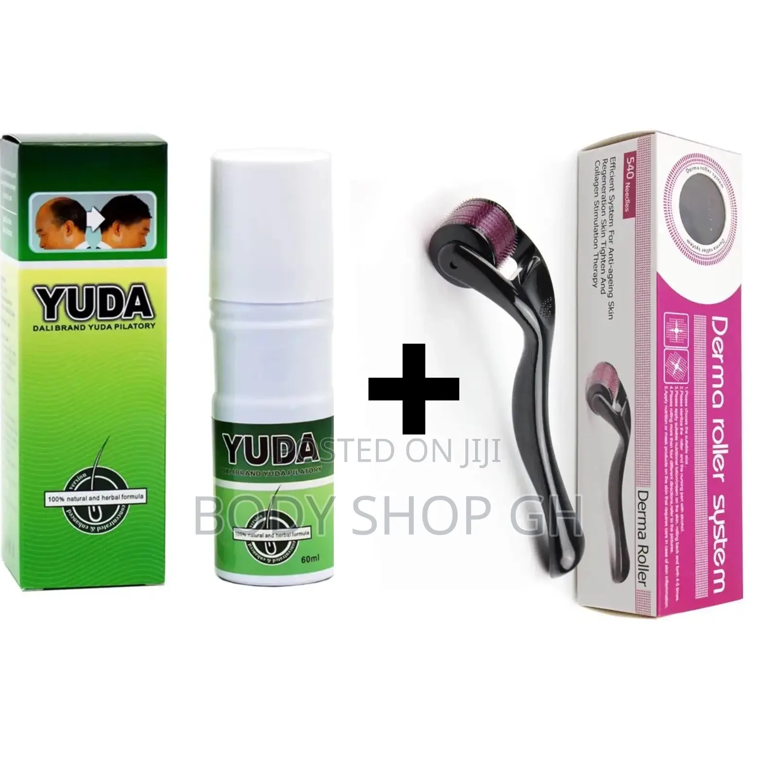 Baldness, Hairloss and Receding Hairline Pack [Yuda +Roller]
