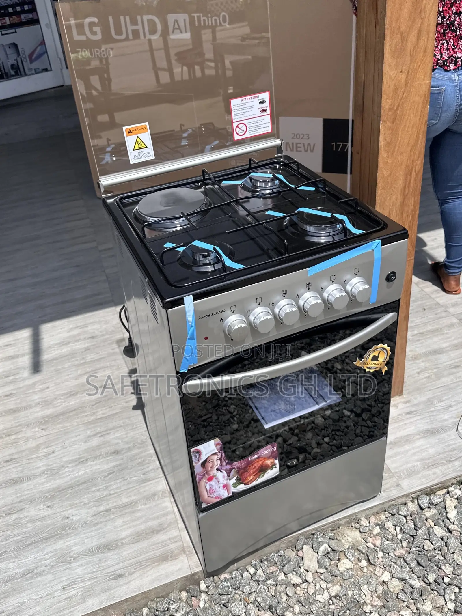 Oven With Grill Volcano 3 Gas 1 Electric 50x50 Glass Lid