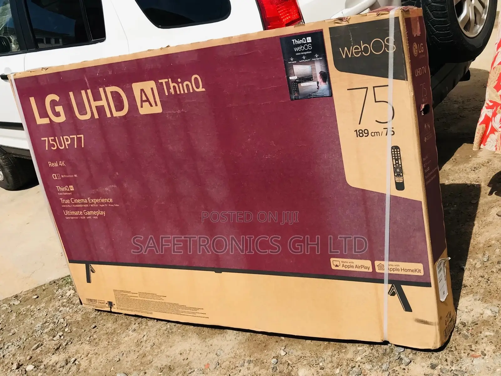 75 Inches LED Glossy Smart UHD Black Lg UP77 Tv 
