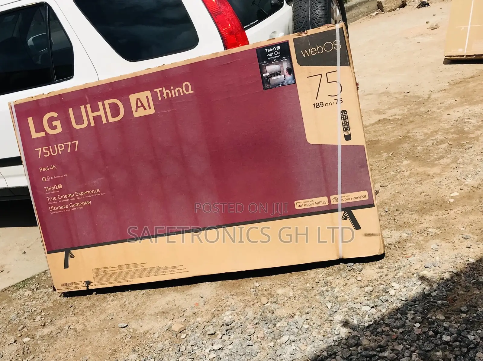 UP77 75 Inches Glossy LED LG Smart Electric Black UHD Tv