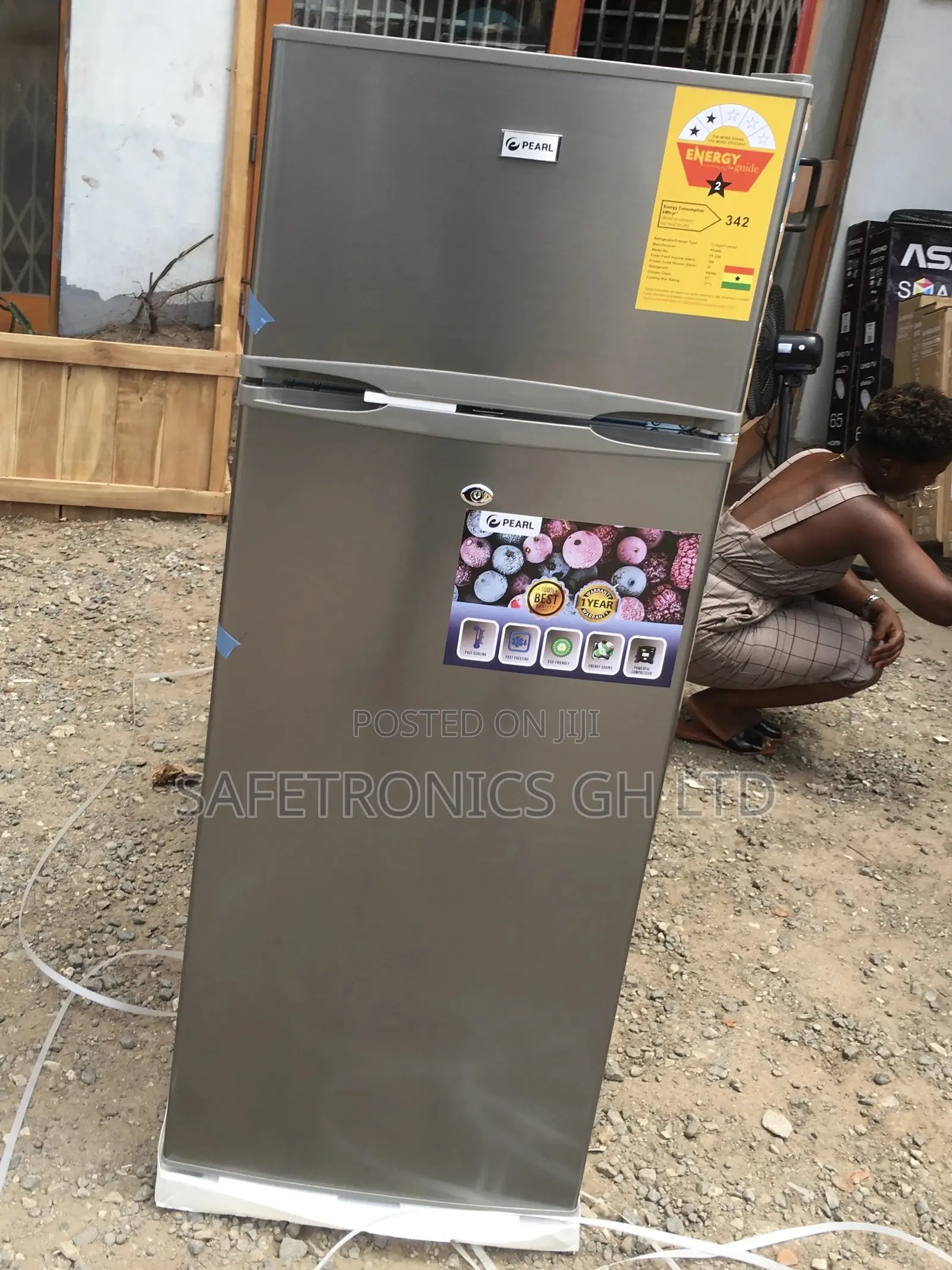 Topfreezer PF-250 Doubledoor 205L Gray Fridge Pearl