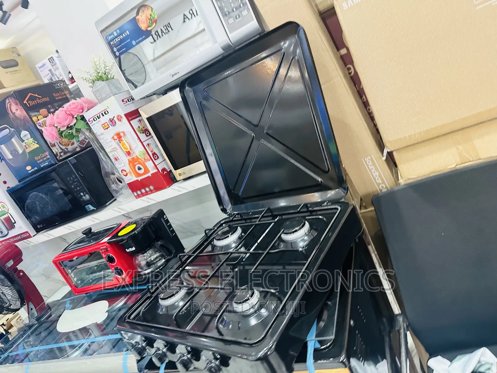 Available Now Black Yucel Gas Cooker 4burner