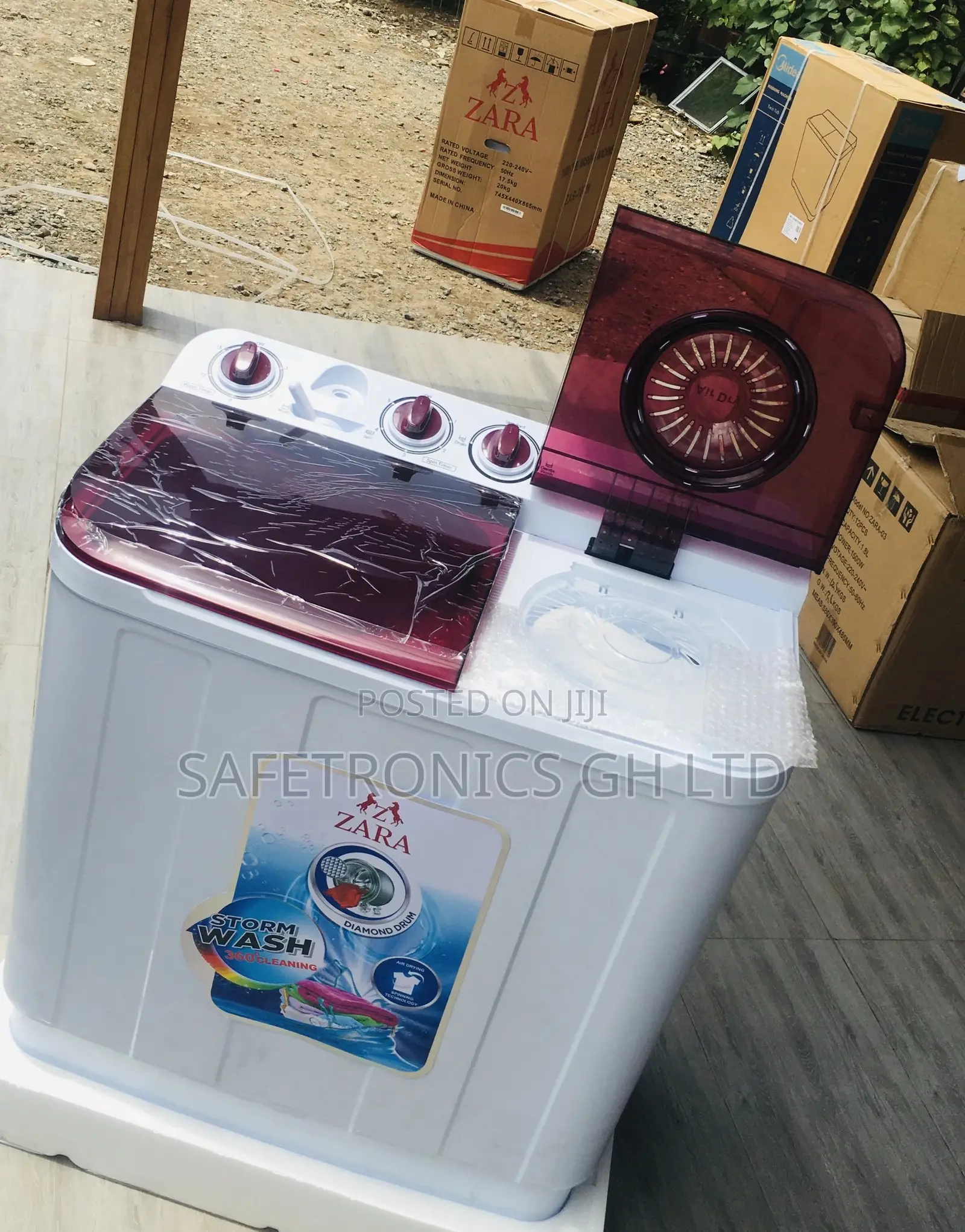 Zara Red/White Washingmachine 5kg Topload Semiautomatic